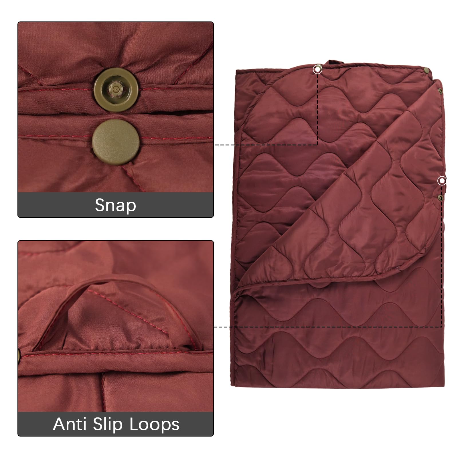 LOOGU – couverture camouflage Woobie imperméable, doublure de poncho pour le camping en plein air, la randonnée, la chasse, la survie, la randonnée, le pique-nique