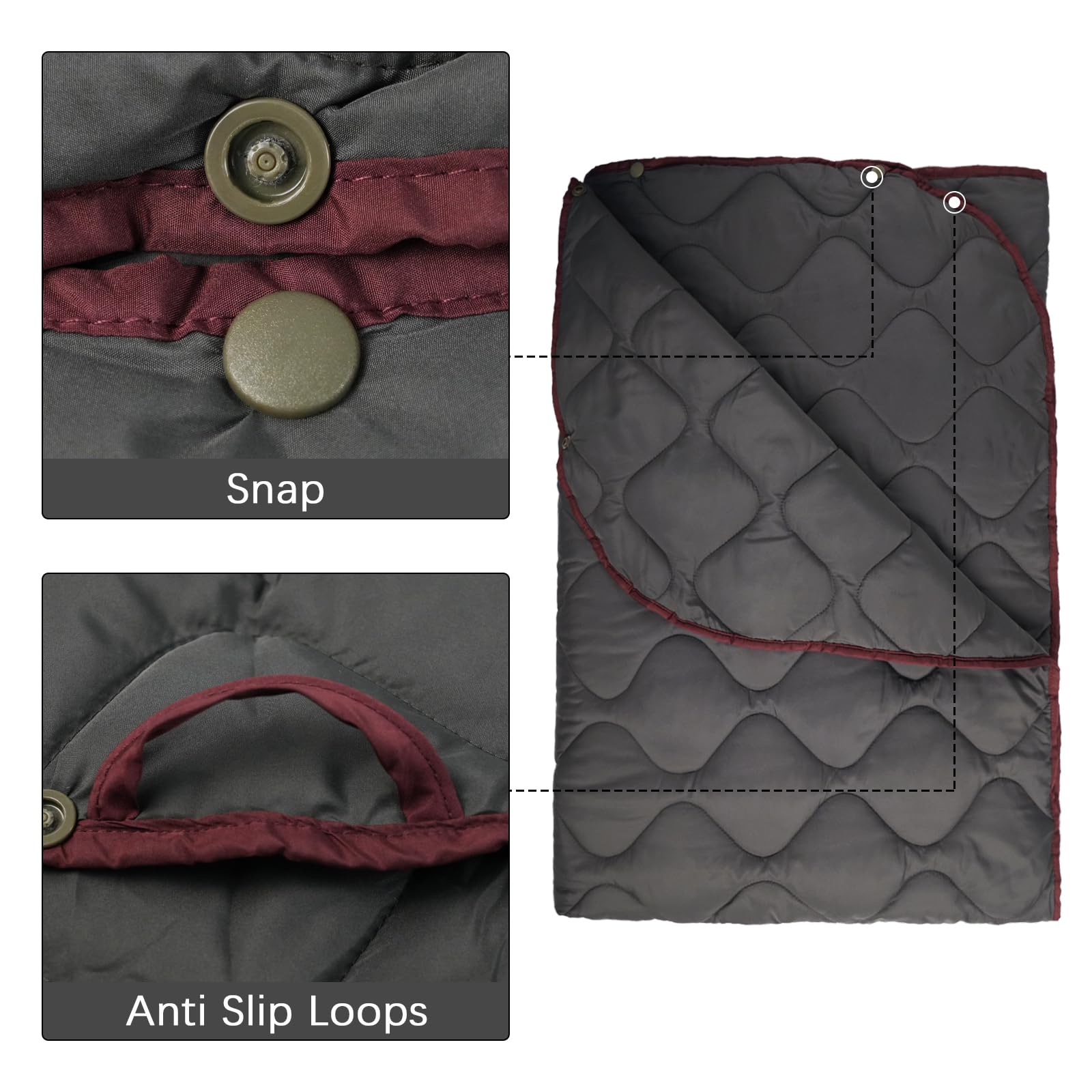LOOGU – couverture camouflage Woobie imperméable, doublure de poncho pour le camping en plein air, la randonnée, la chasse, la survie, la randonnée, le pique-nique