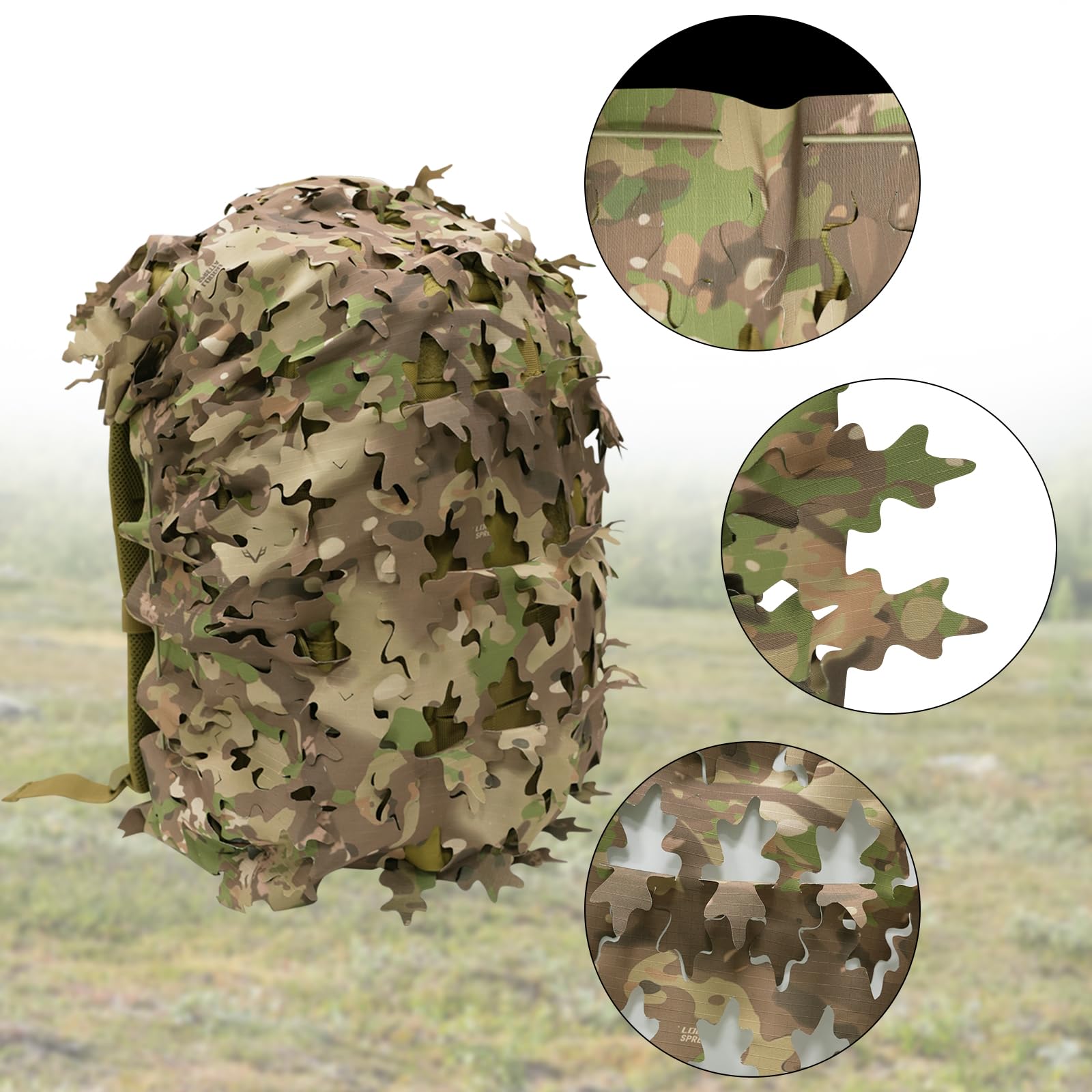 LOOGU Camo Tactical Backpack Cover Oak Leaf