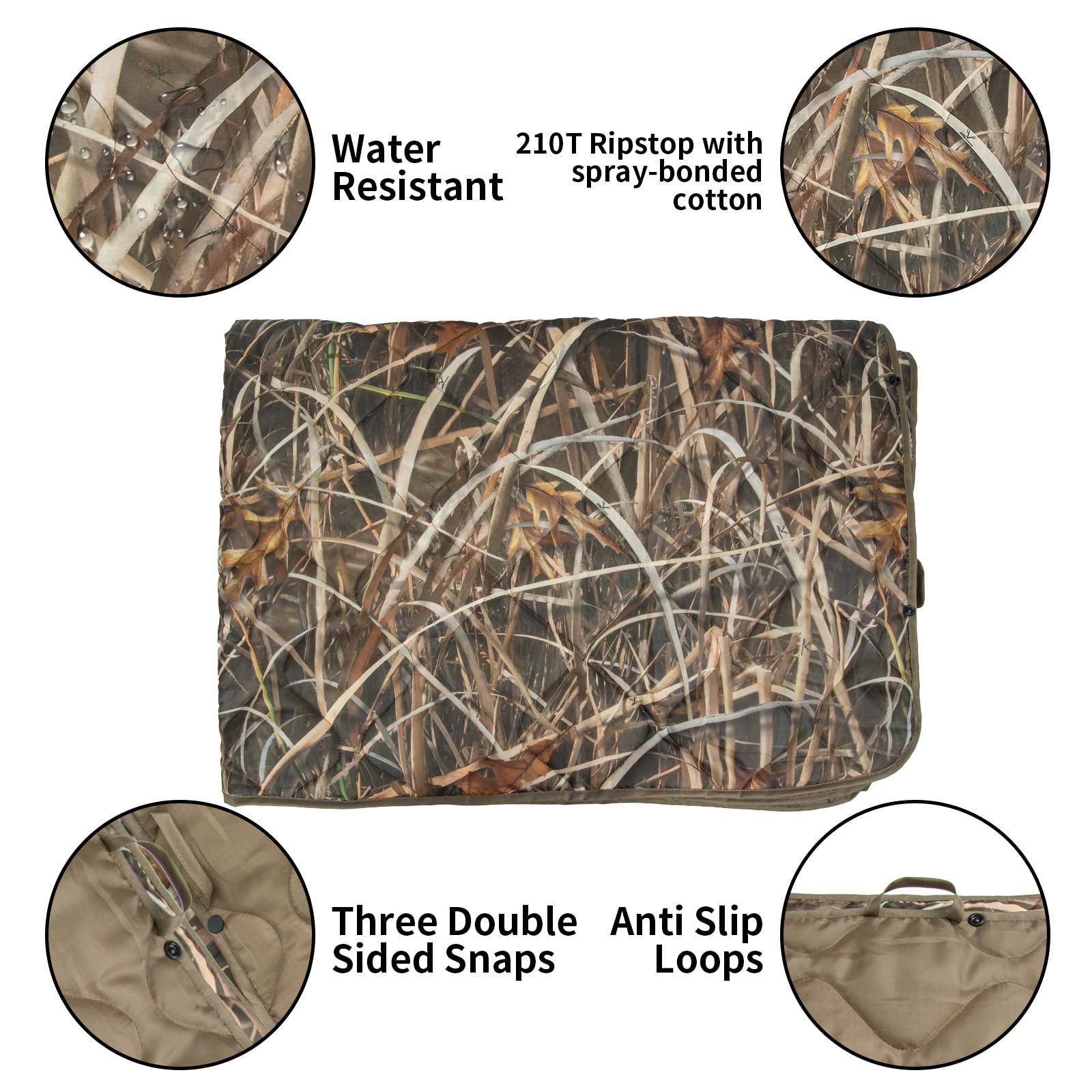 LOOGU – couverture camouflage Woobie imperméable, doublure de poncho pour le camping en plein air, la randonnée, la chasse, la survie, la randonnée, le pique-nique