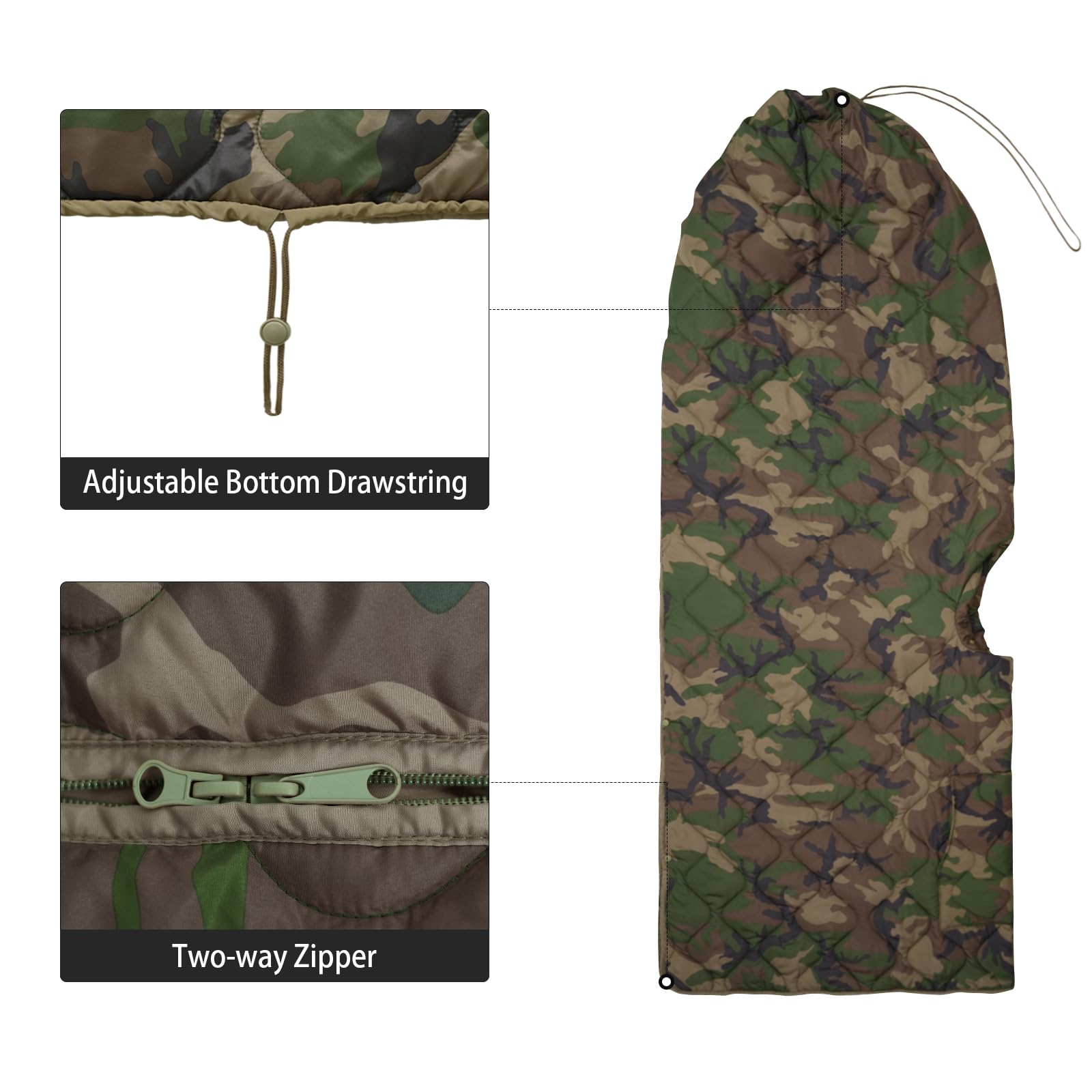 LOOGU Camo Blanket Zipper Insulated Sleeping Bag IP10