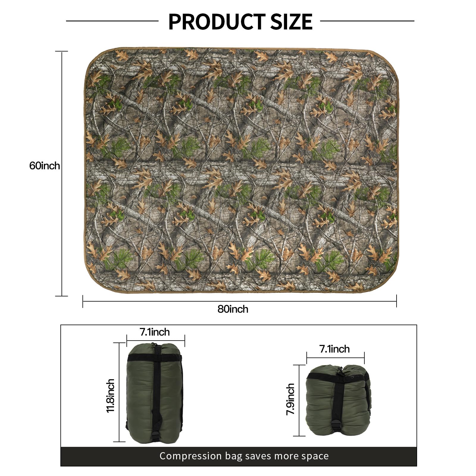 LOOGU Camo Blanket 3M Thinsulate Graphene Waterproof Poncho Liner BL21