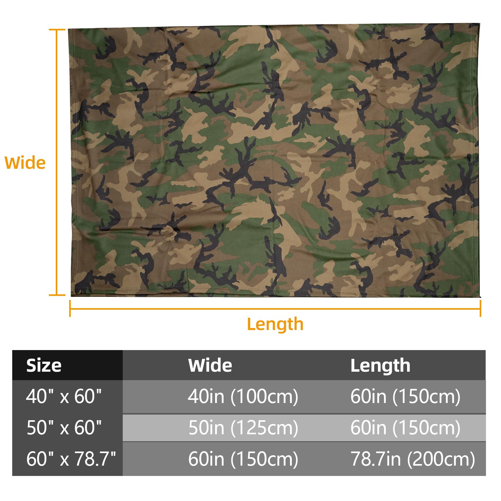 LOOGU – couverture camouflage Woobie imperméable, doublure de poncho pour le camping en plein air, la randonnée, la chasse, la survie, la randonnée, le pique-nique