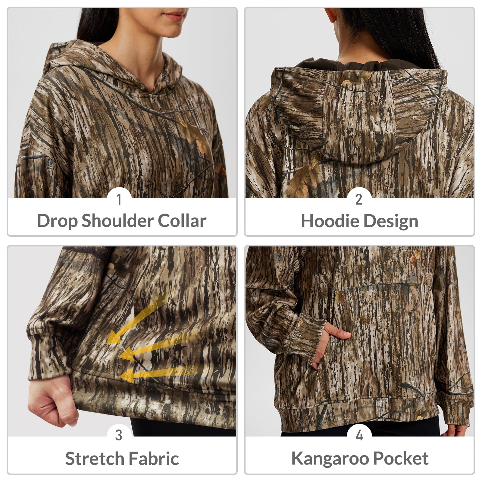 LOOGU Women's Camo Oversized Hoodies WD50