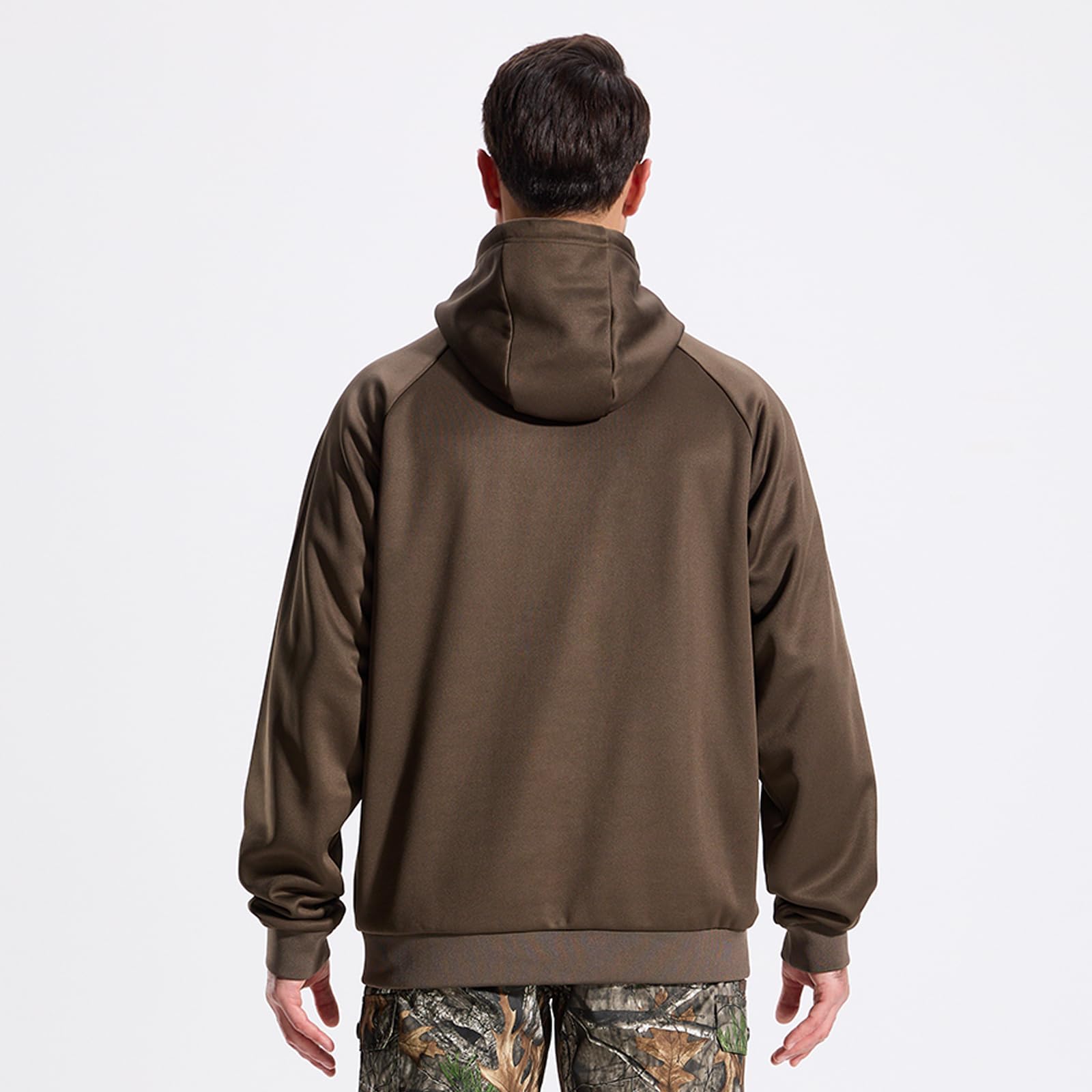 LOOGU Hunting Fleece Zipper Hoodie-Brown D60