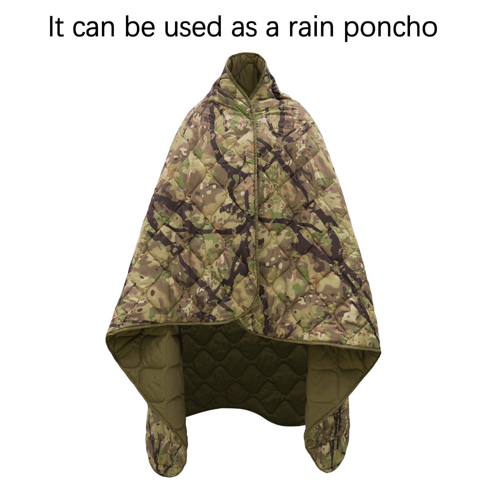 LOOGU – couverture camouflage Woobie imperméable, doublure de poncho pour le camping en plein air, la randonnée, la chasse, la survie, la randonnée, le pique-nique