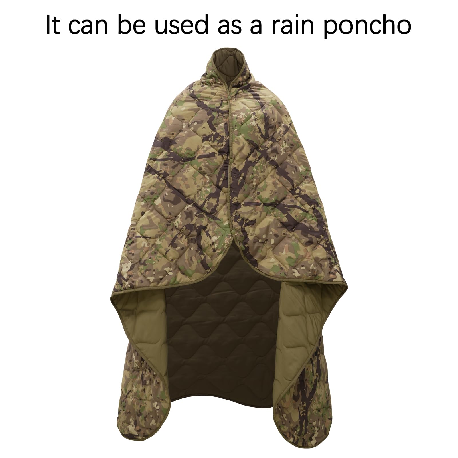 LOOGU – couverture camouflage Woobie imperméable, doublure de poncho pour le camping en plein air, la randonnée, la chasse, la survie, la randonnée, le pique-nique