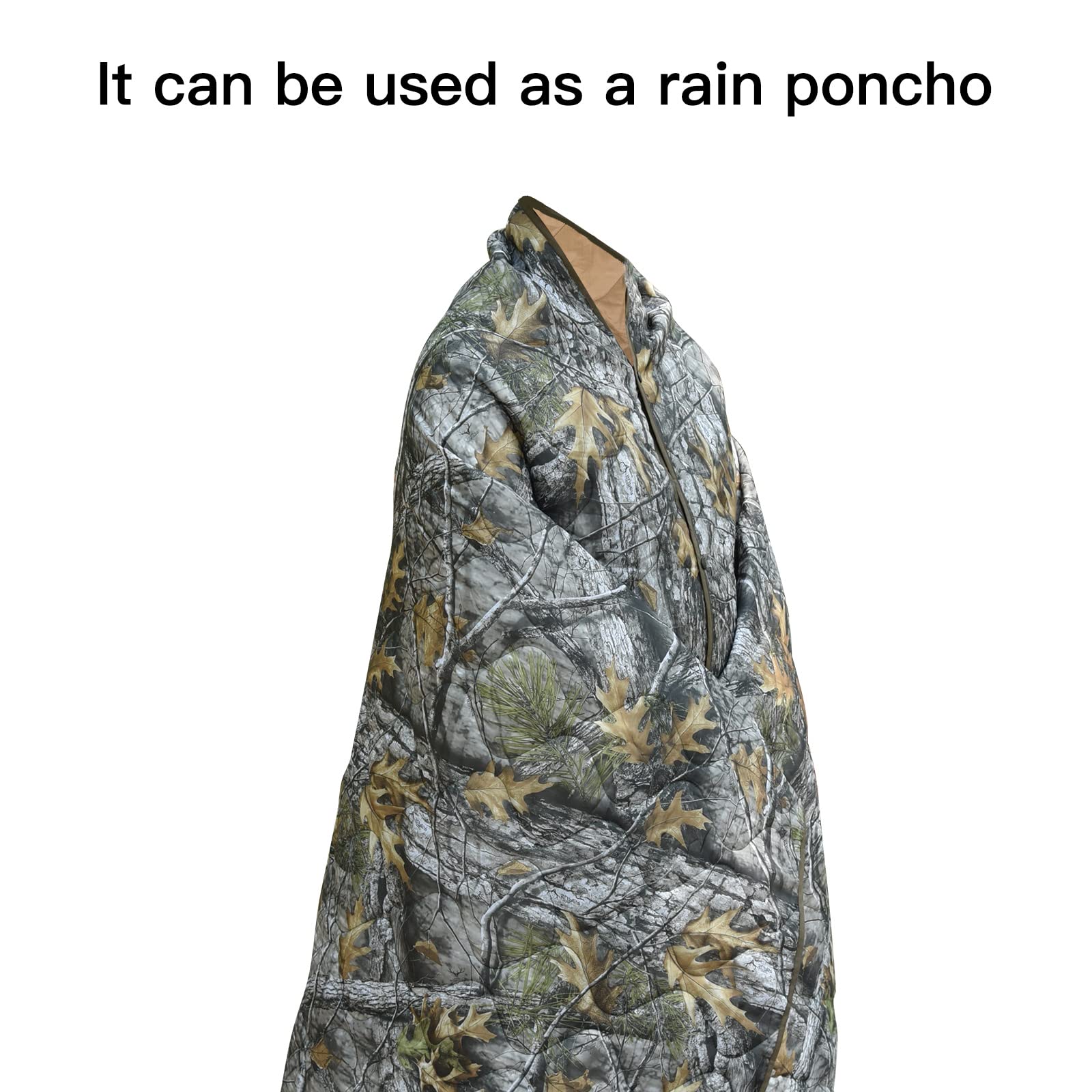 LOOGU – couverture camouflage Woobie imperméable, doublure de poncho pour le camping en plein air, la randonnée, la chasse, la survie, la randonnée, le pique-nique