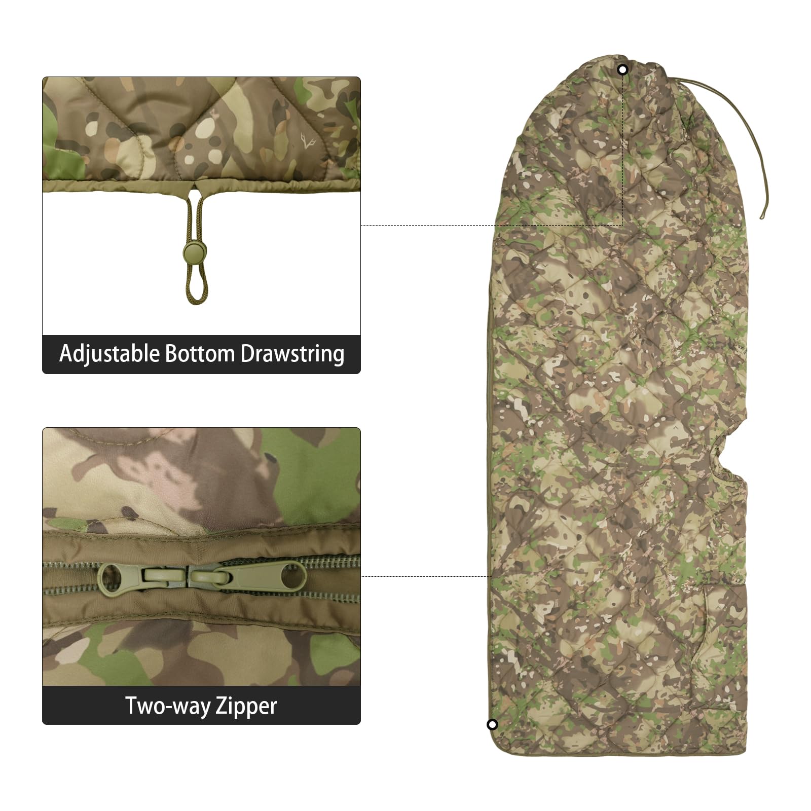 LOOGU Camo Blanket Zipper Insulated Sleeping Bag IP10