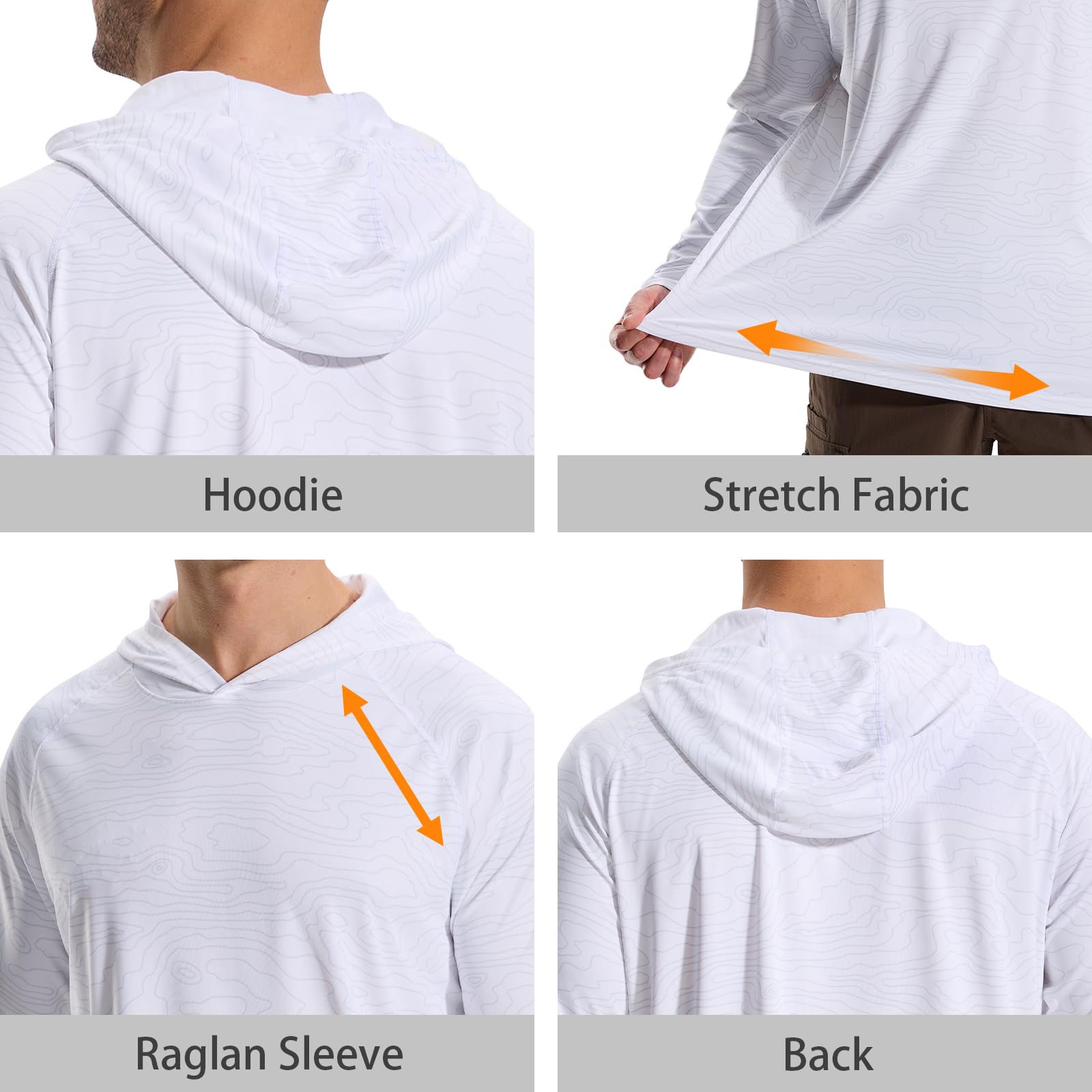 LOOGU Men’s Hoodie Long Sleeve Shirt White -W T70