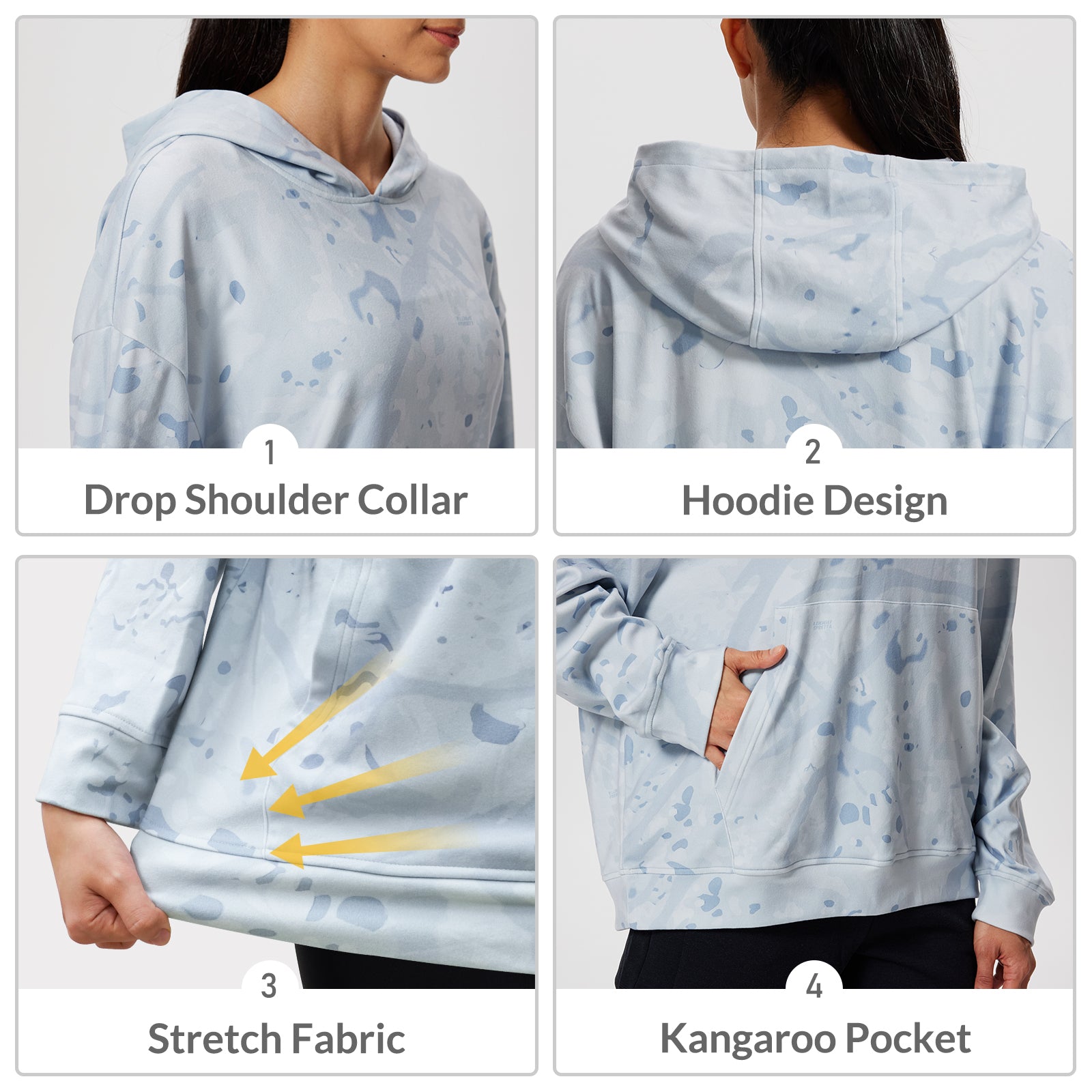 LOOGU Women's Camo Oversized Hoodies WD50