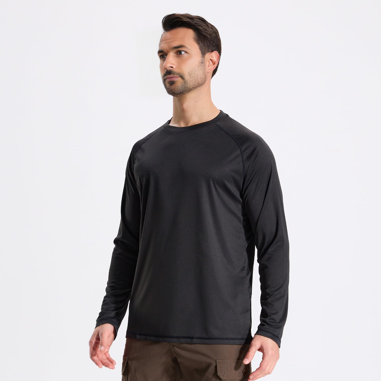 LOOGU Men’s Outdoor Long Sleeve Shirt Black T30