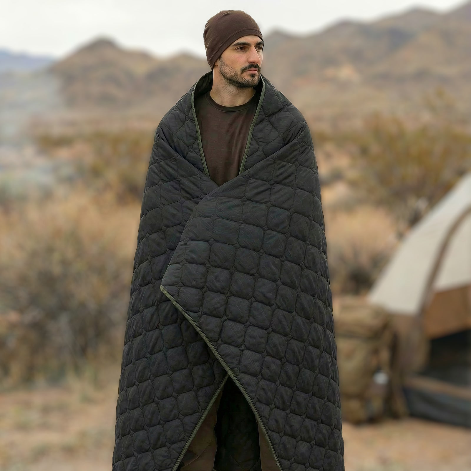 LOOGU – couverture camouflage Woobie imperméable, doublure de poncho pour le camping en plein air, la randonnée, la chasse, la survie, la randonnée, le pique-nique