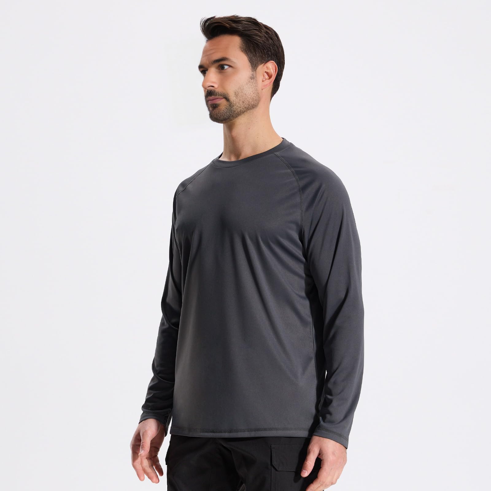 LOOGU Men’s Outdoor Long Sleeve Shirt Dark Grey T30