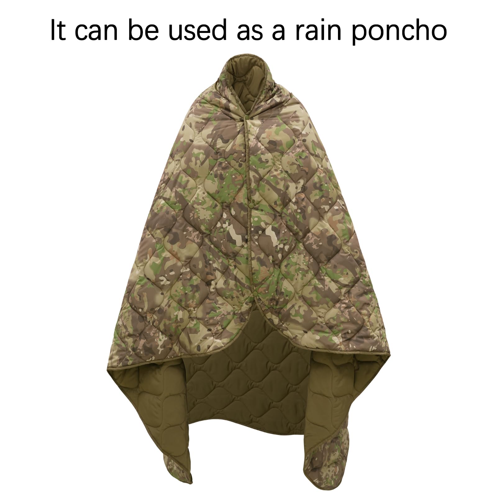LOOGU – couverture camouflage Woobie imperméable, doublure de poncho pour le camping en plein air, la randonnée, la chasse, la survie, la randonnée, le pique-nique