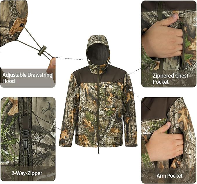LOOGU Mens Hunting Jacket Super Tree Camo M50