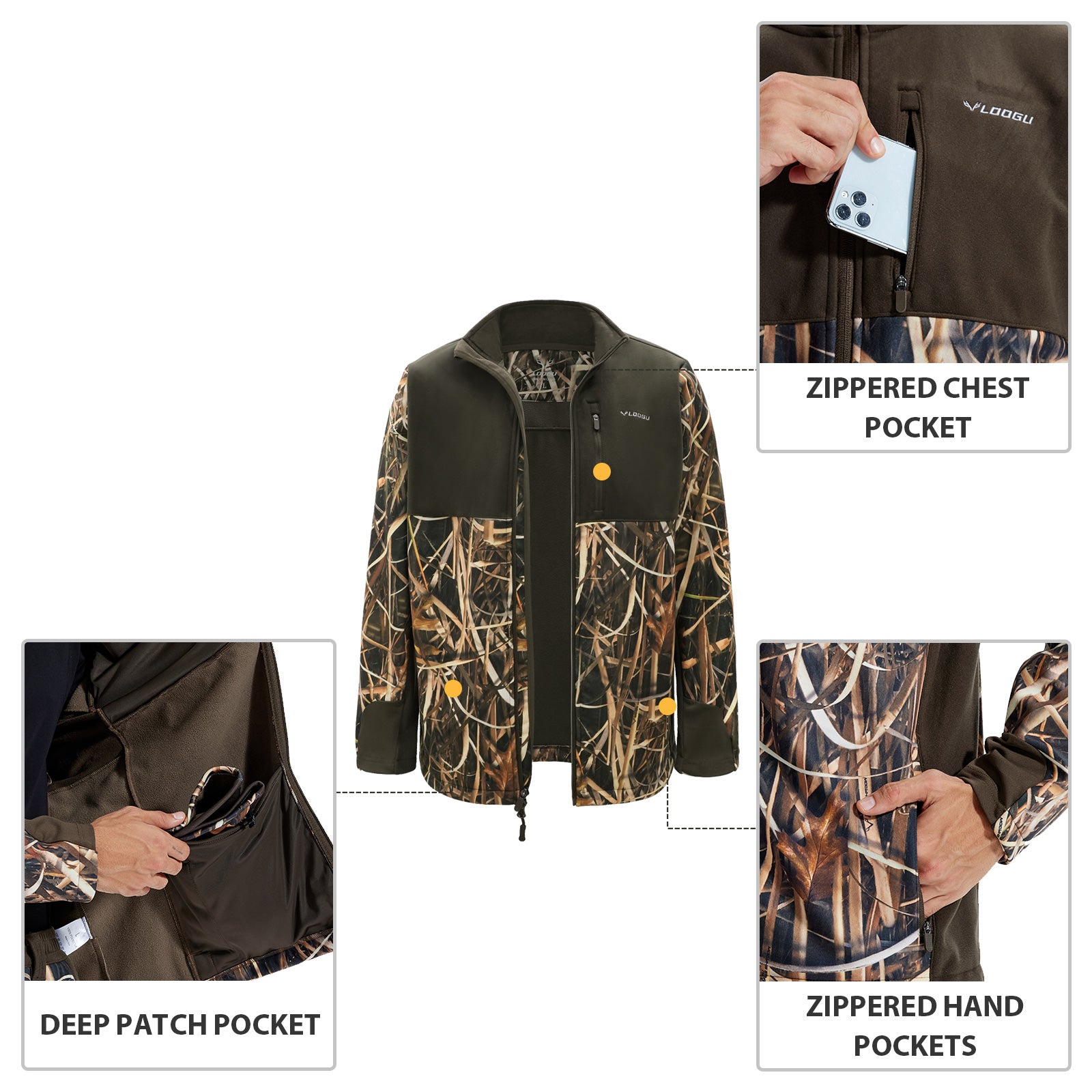 LOOGU Camo Hunting Fleece Lining Jacket M40