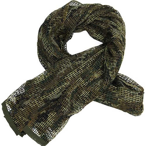 LOOGU Camouflage Netting, Tactical Mesh Net Camo Scarf with Double-sided Prints for Wargame,Sports & Other Outdoor Activities