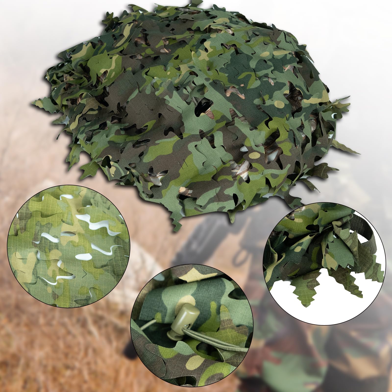 LOOGU Camo Tactical Backpack Cover Oak Leaf