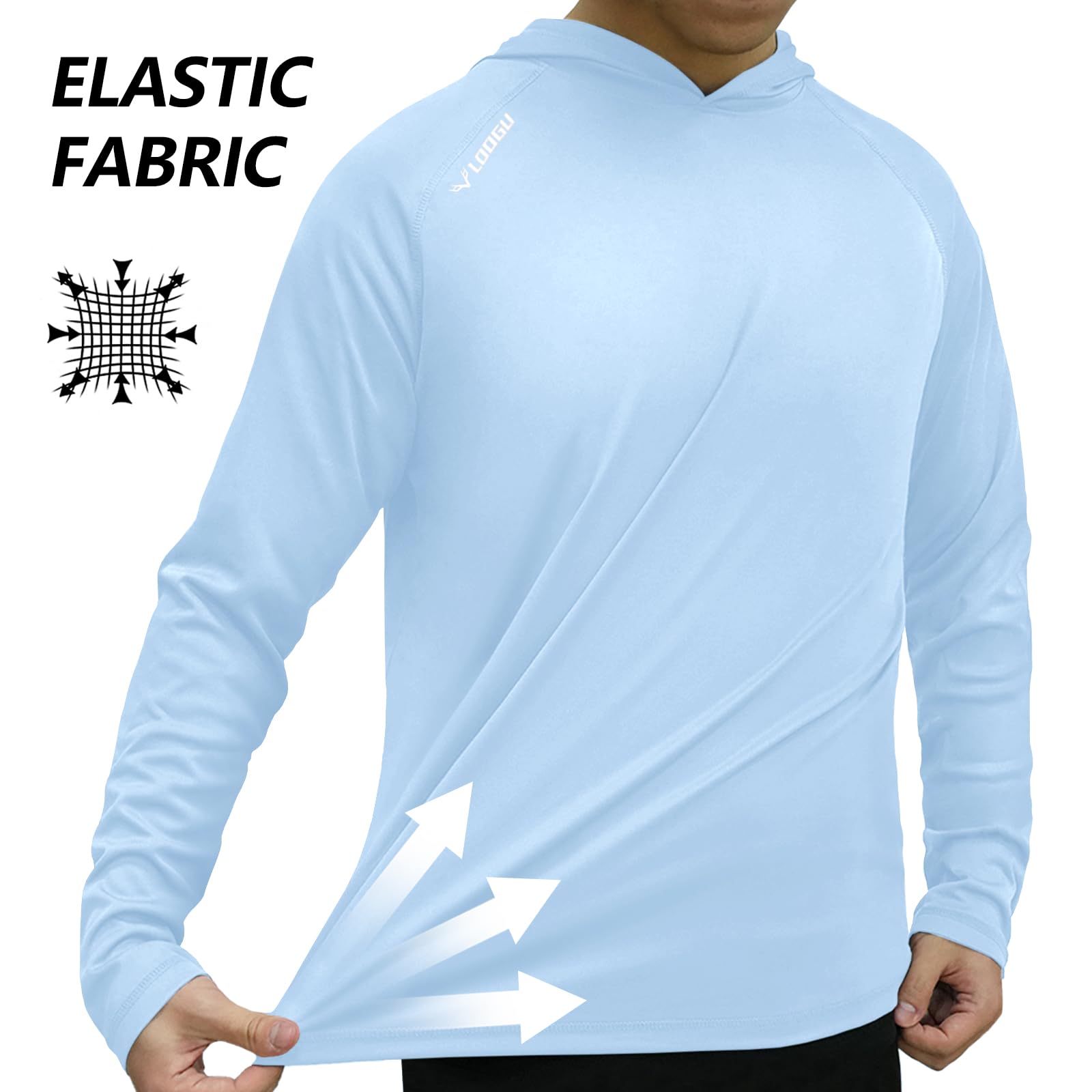 LOOGU Men’s Hoodie Long Sleeve Shirt Blue T70