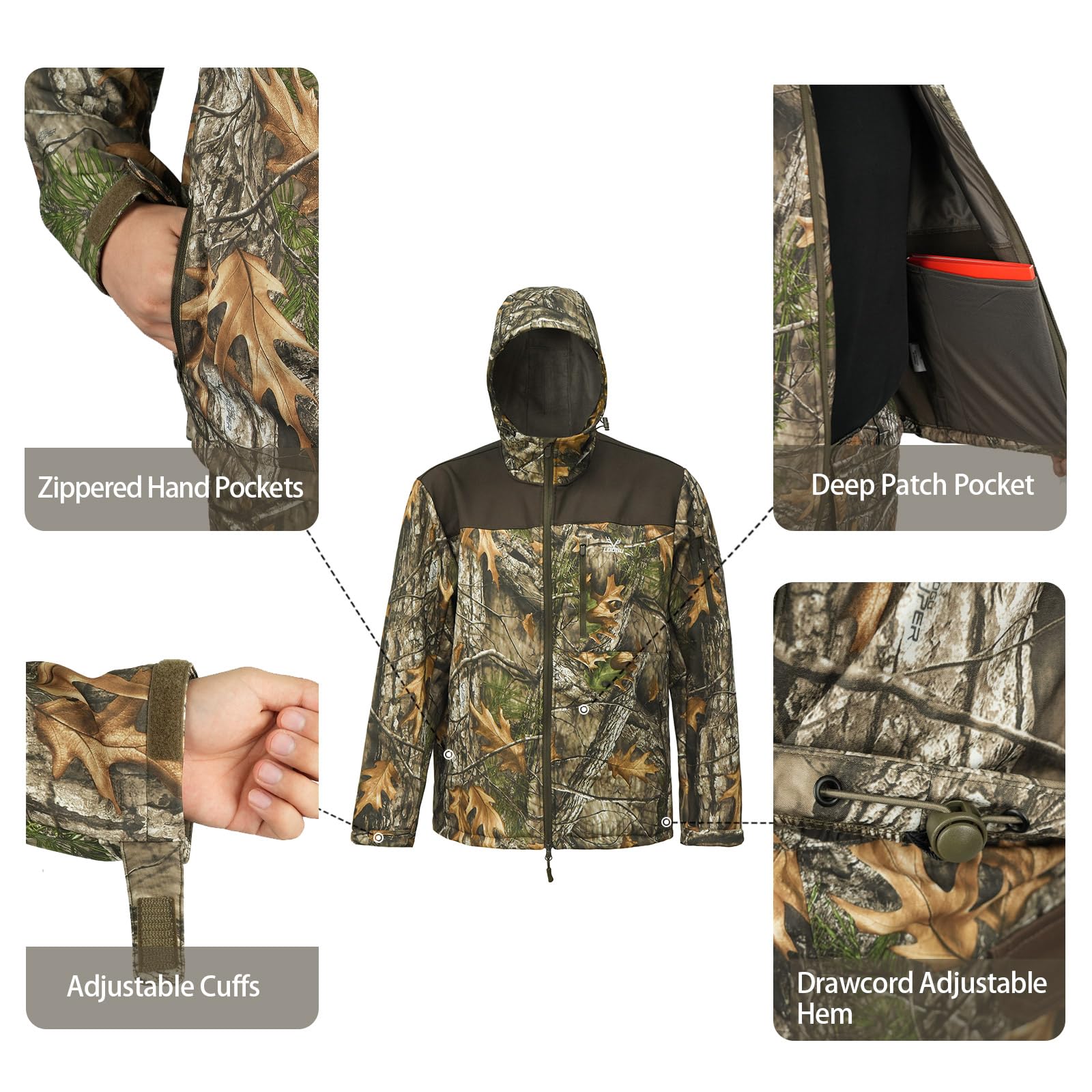 LOOGU Mens Hunting Jacket Super Tree Camo M50