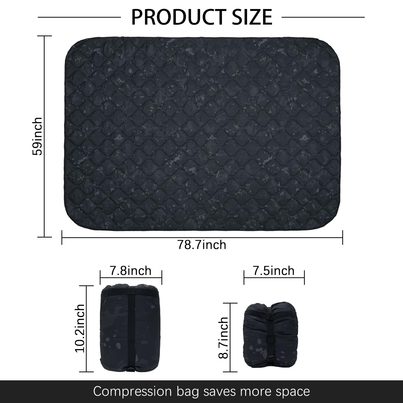 LOOGU – couverture camouflage Woobie imperméable, doublure de poncho pour le camping en plein air, la randonnée, la chasse, la survie, la randonnée, le pique-nique