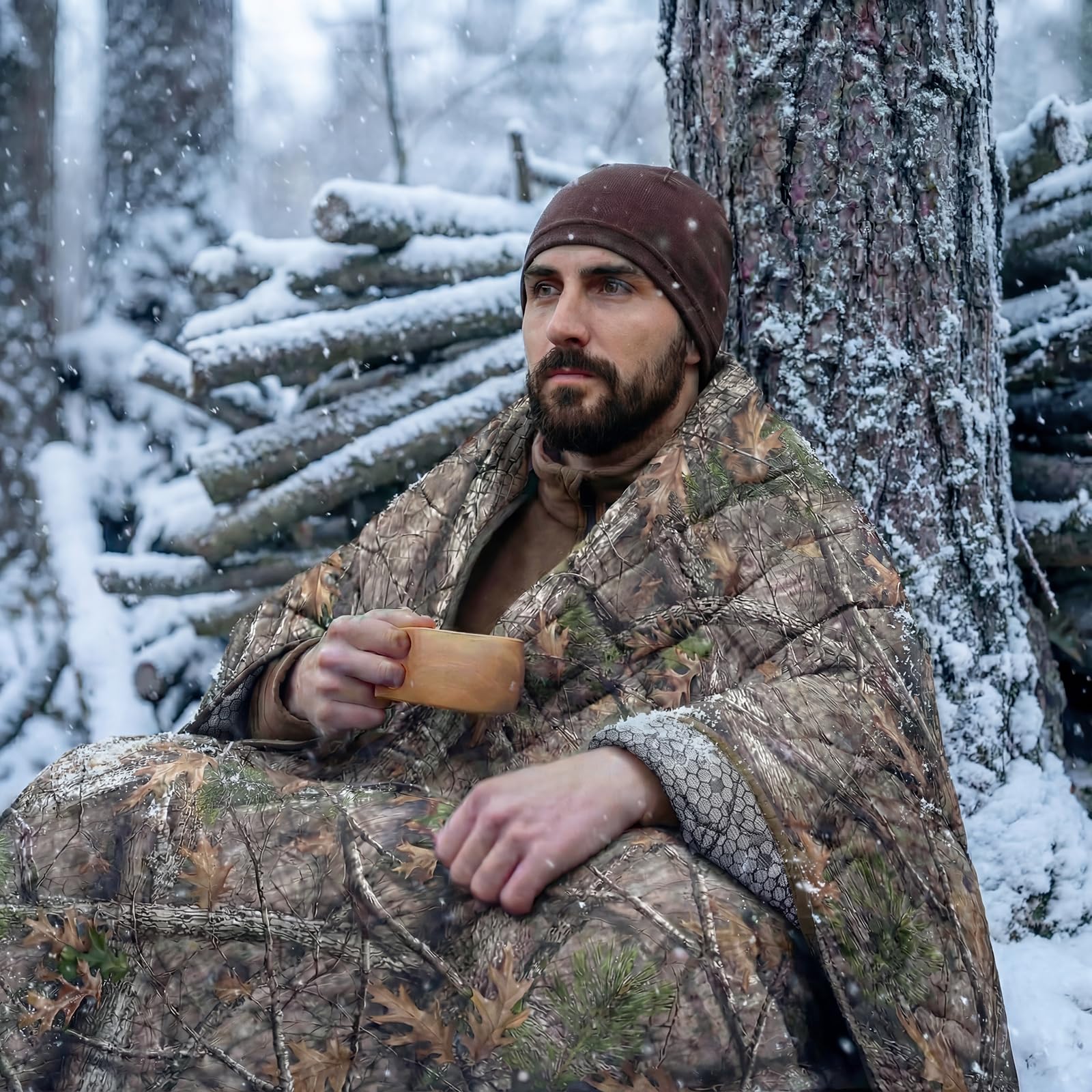 LOOGU Camo Blanket 3M Thinsulate Graphene Waterproof Poncho Liner BL21