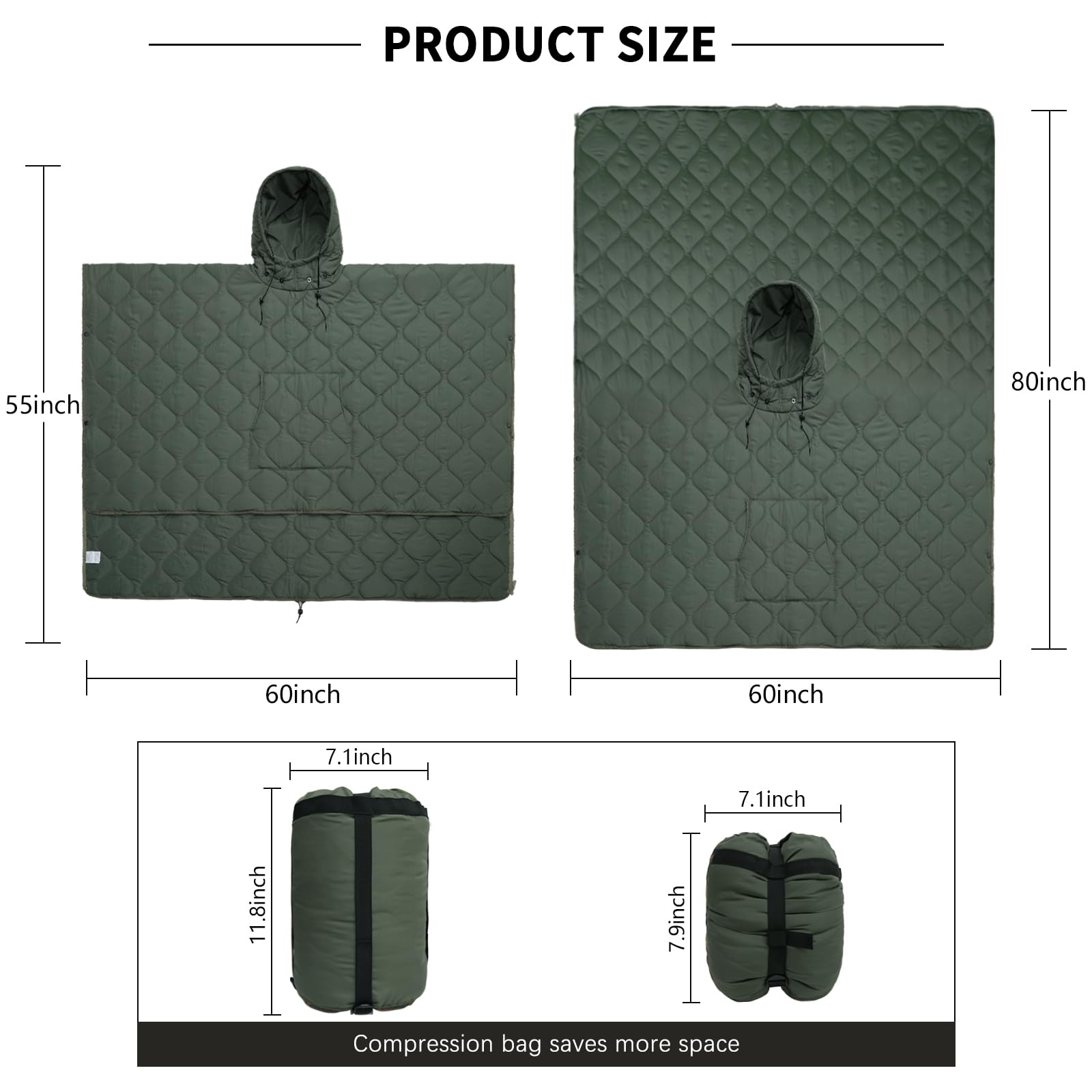 LOOGU Camo Blanket Zipper Insulated Sleeping Bag IP10