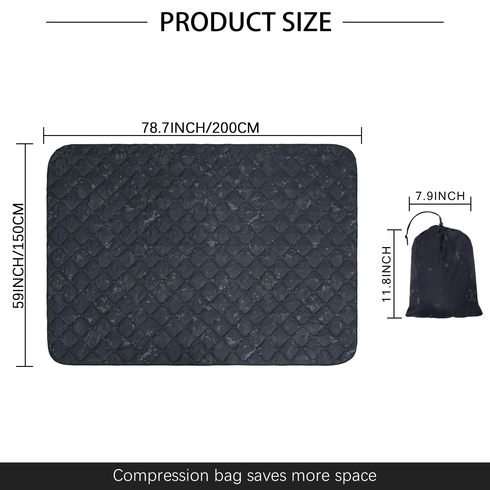 LOOGU – couverture camouflage Woobie imperméable, doublure de poncho pour le camping en plein air, la randonnée, la chasse, la survie, la randonnée, le pique-nique