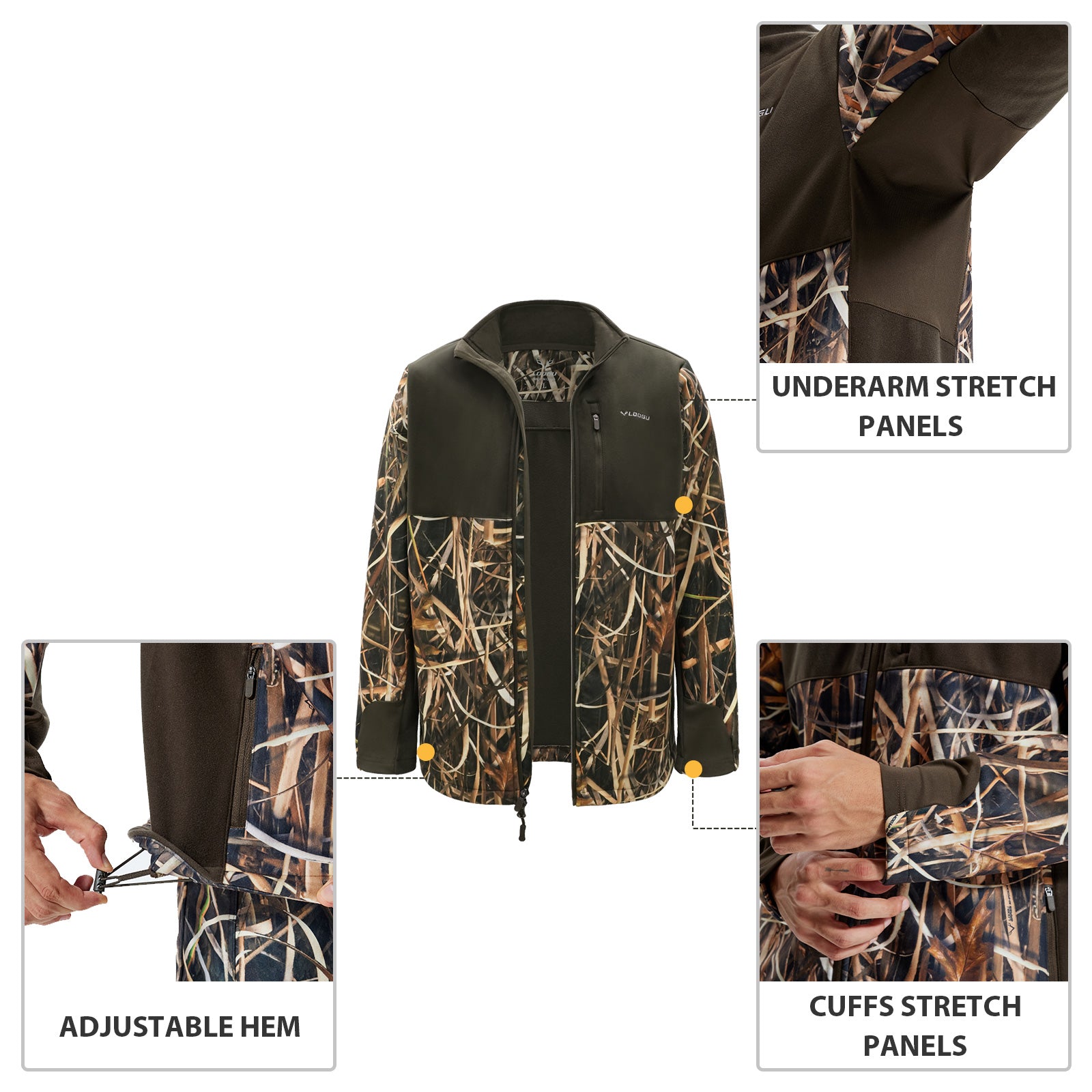 LOOGU Camo Hunting Fleece Lining Jacket M40