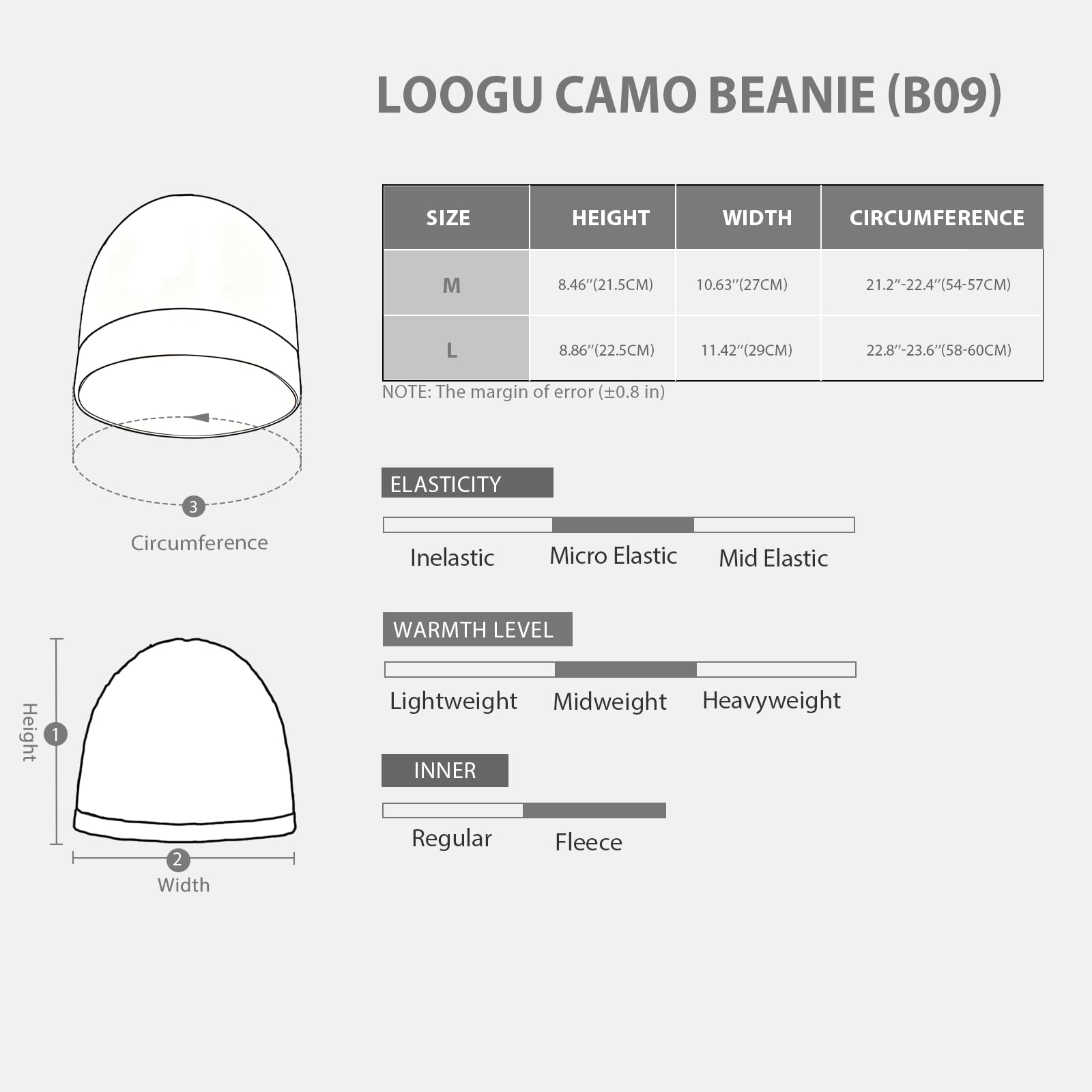 LOOGU Unisex Camo Beanie Hat for Hunting B08