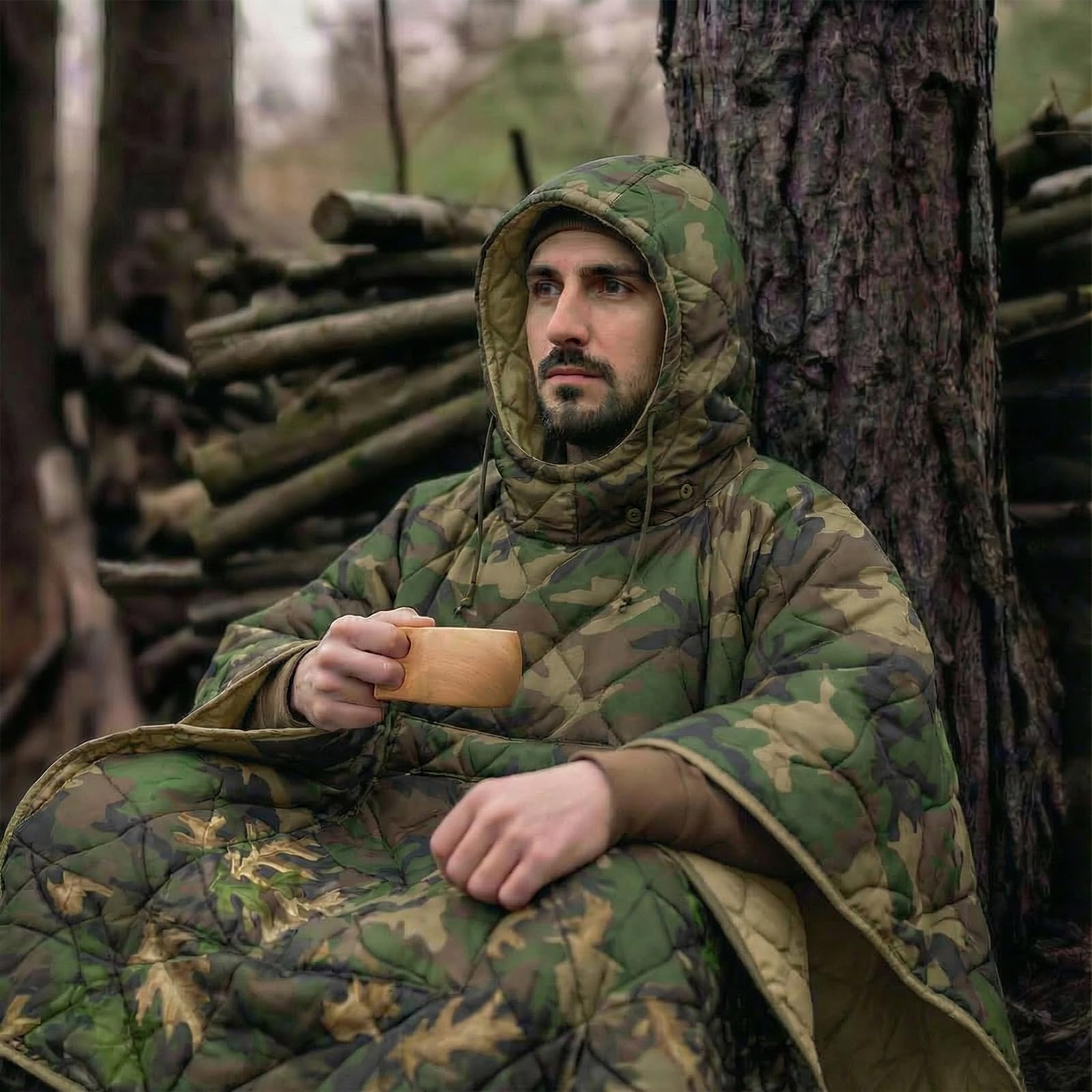 LOOGU Camo Blanket Zipper Insulated Sleeping Bag IP10