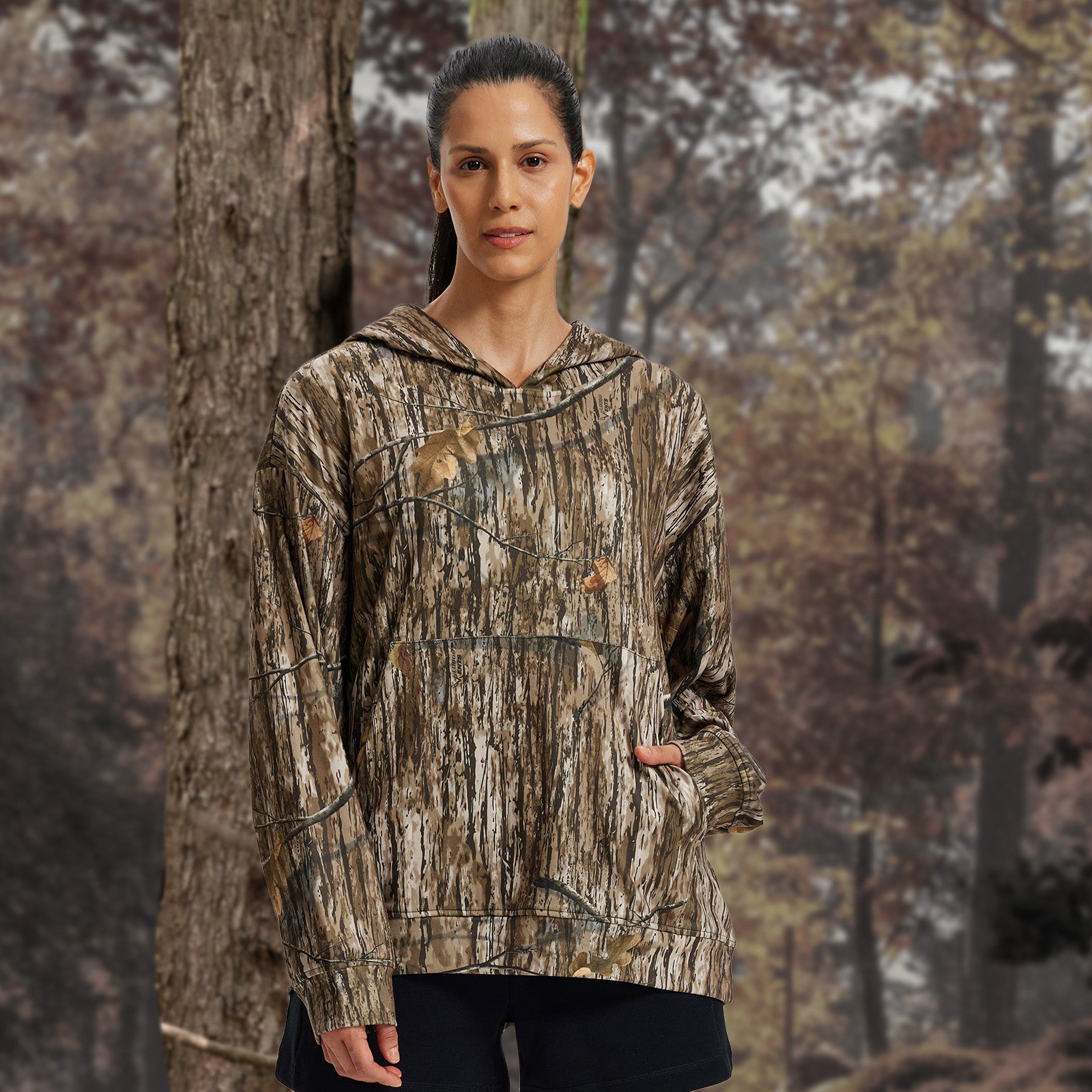 LOOGU Women's Camo Oversized Hoodies WD50