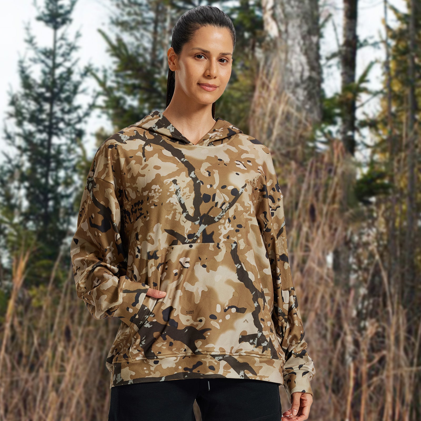 LOOGU Women's Camo Oversized Hoodies WD50