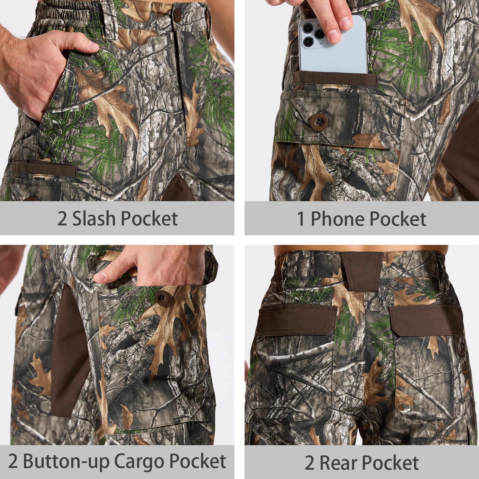 LOOGU Camo Hunting Pants 7 Pockets Super Tree H30