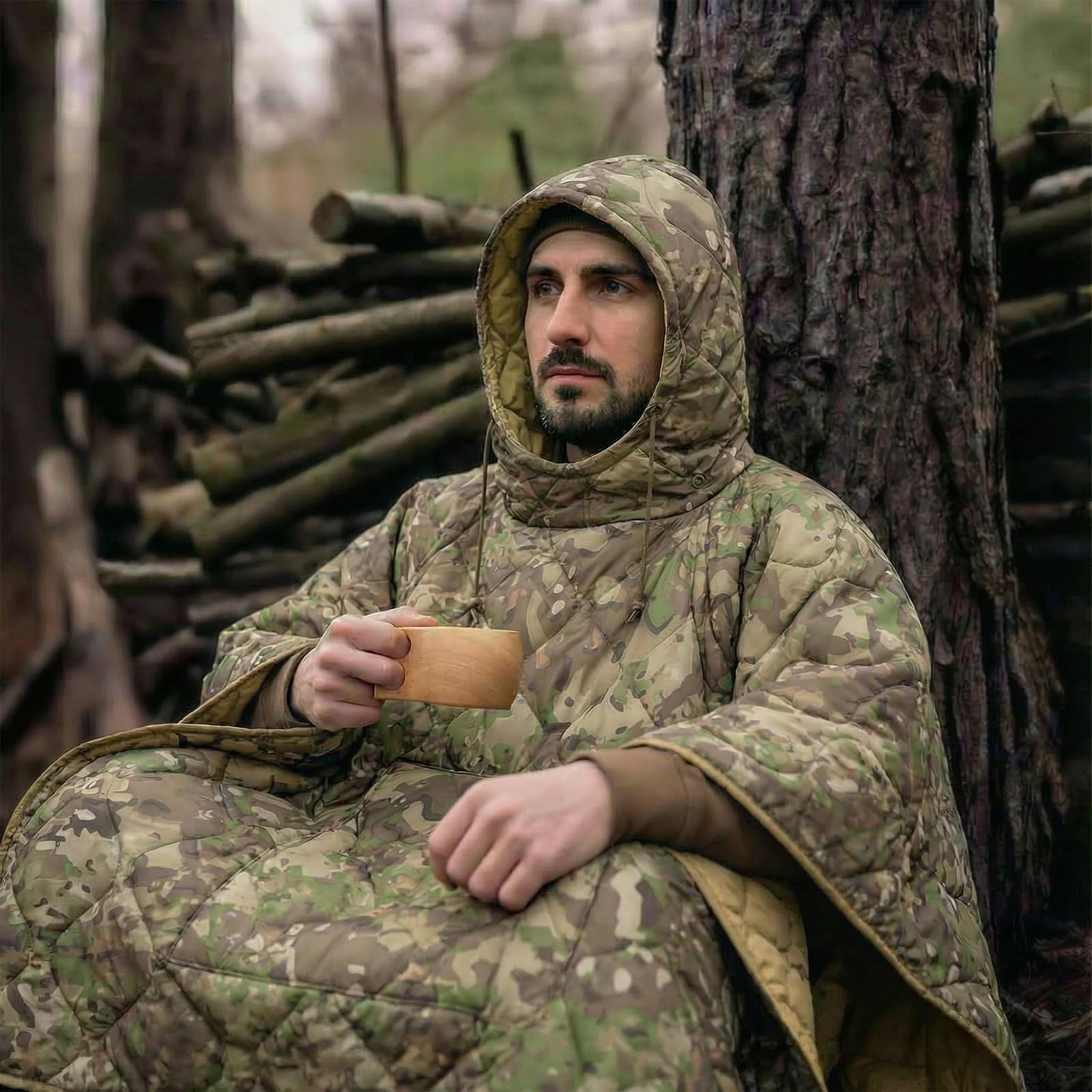 LOOGU Camo Blanket Zipper Insulated Sleeping Bag IP10