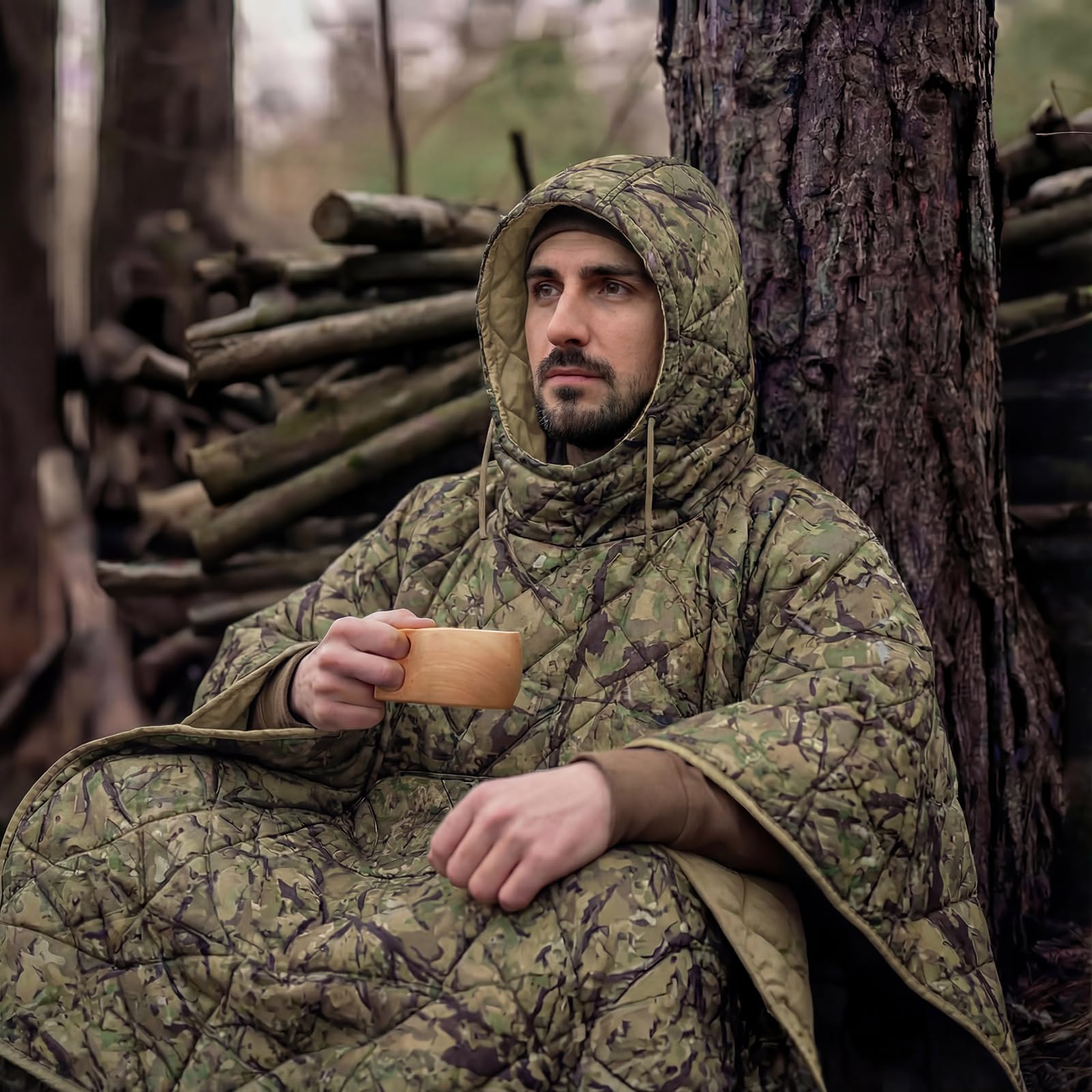 LOOGU Camo Blanket Zipper Insulated Sleeping Bag IP10