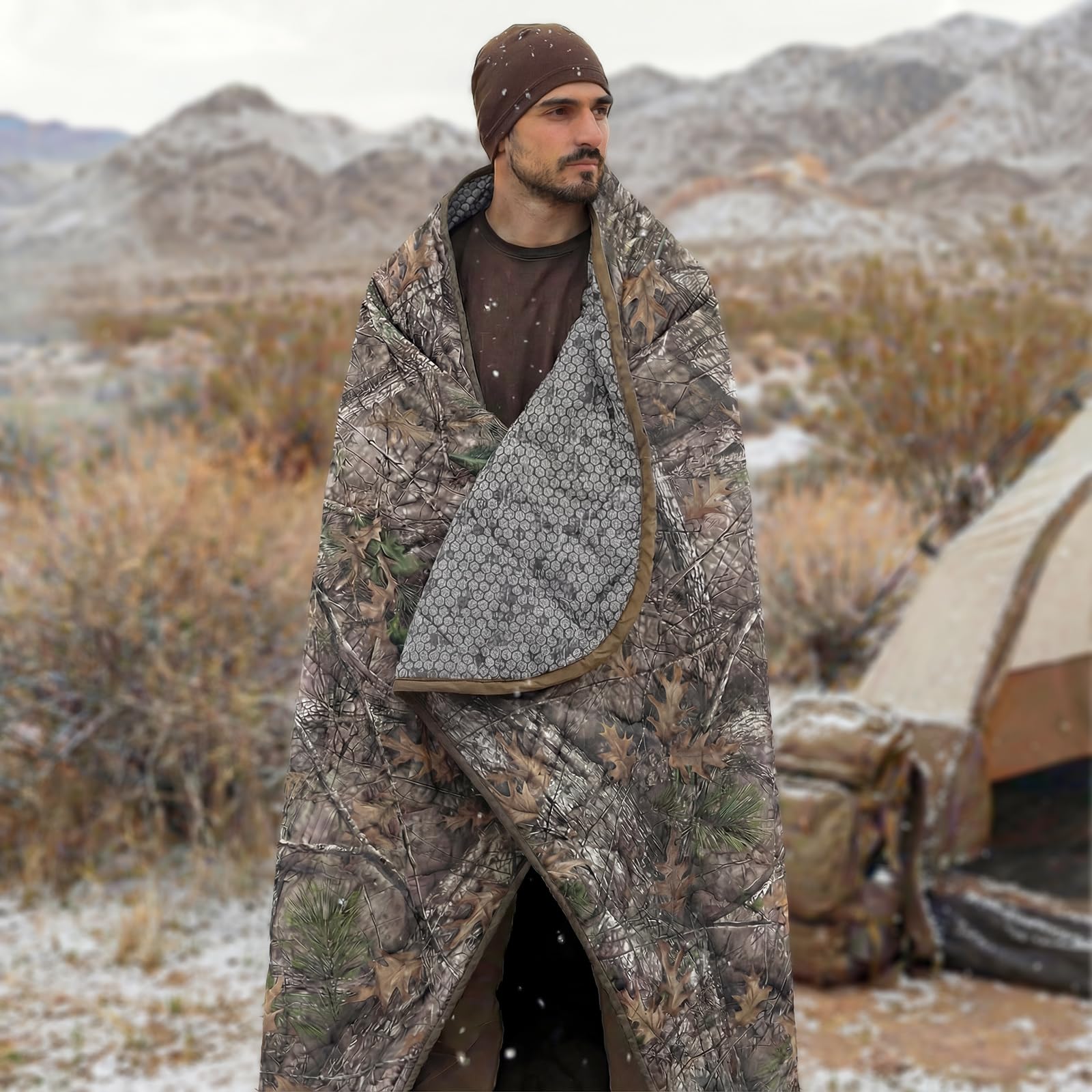 LOOGU Camo Blanket 3M Thinsulate Graphene Waterproof Poncho Liner BL21