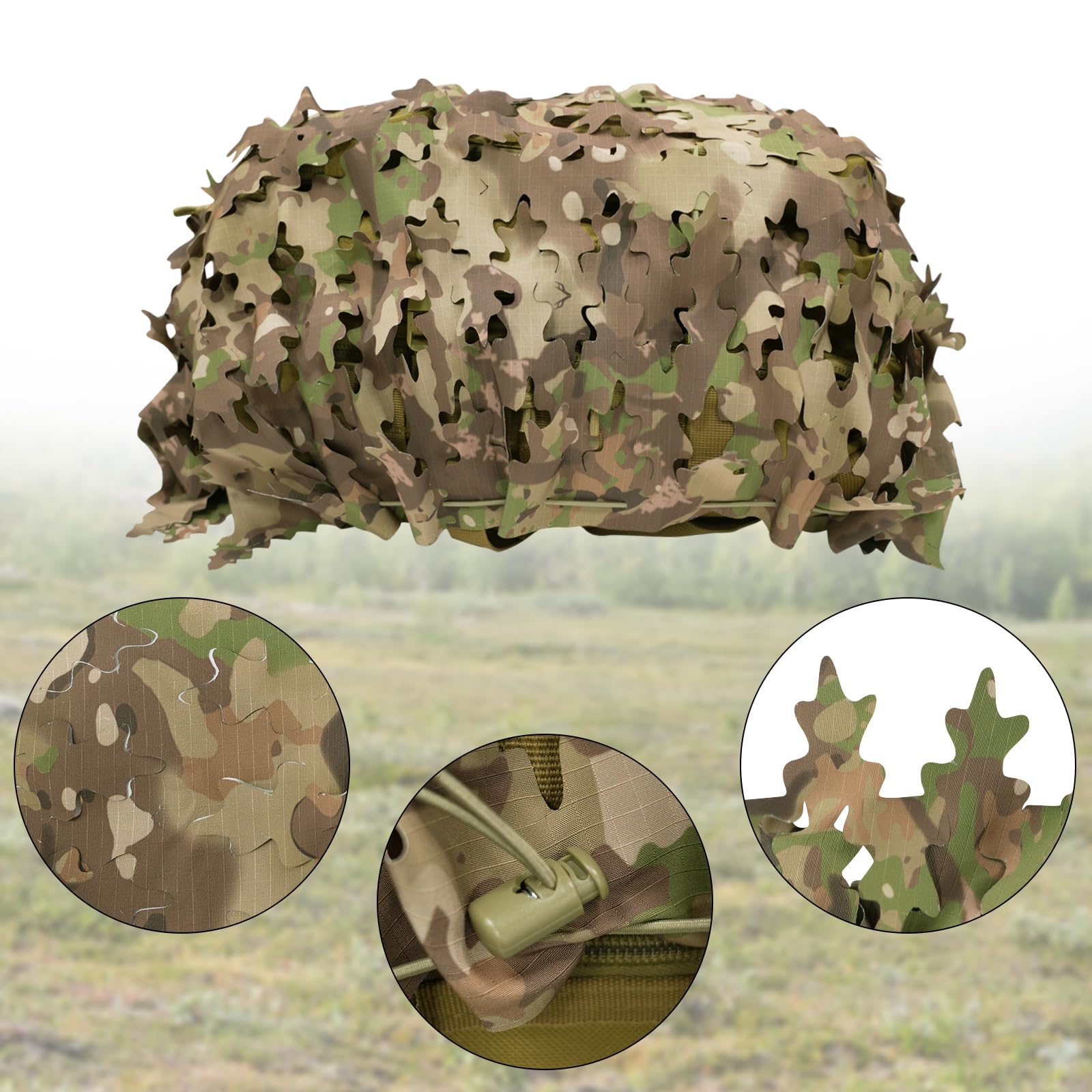 LOOGU Camo Tactical Backpack Cover Oak Leaf