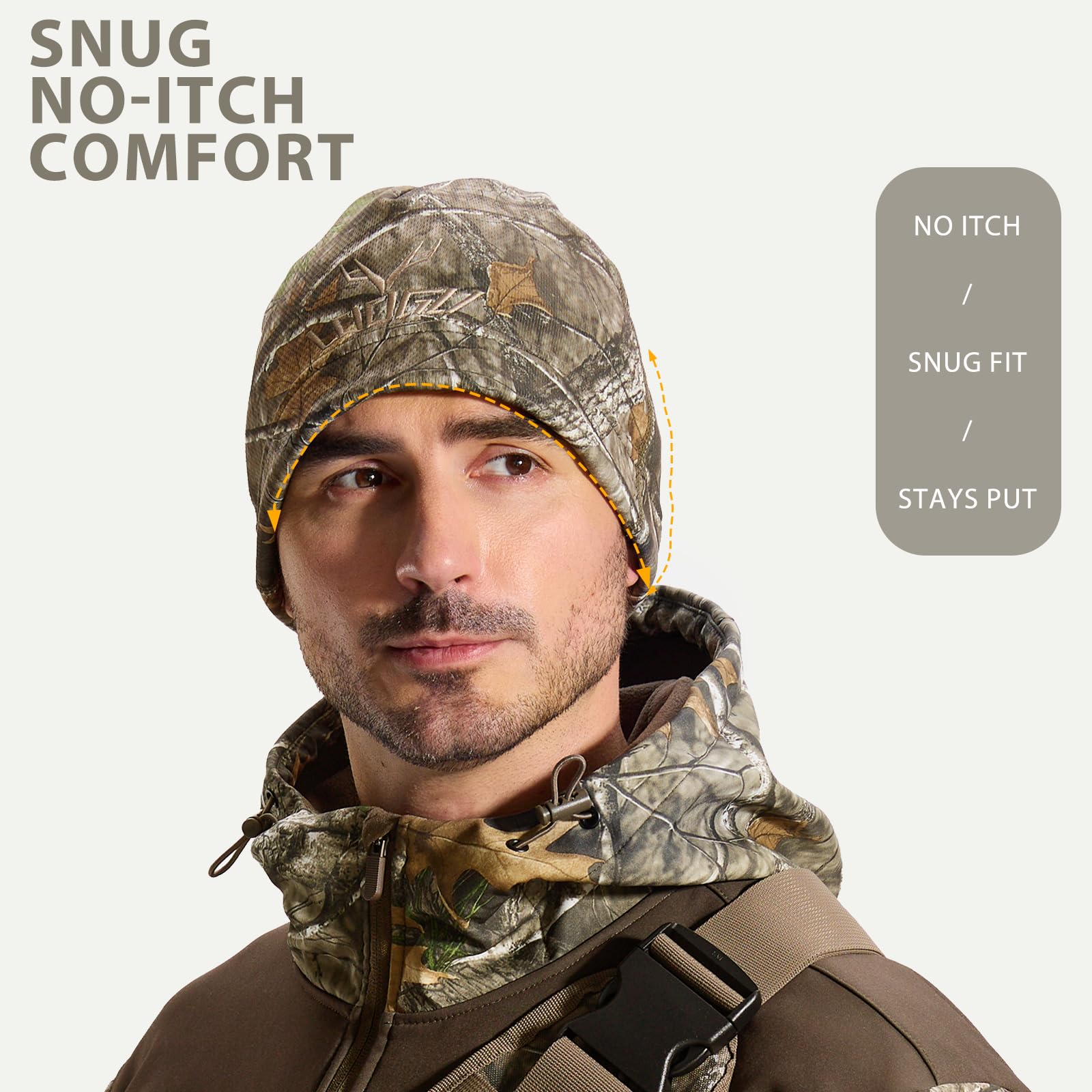 LOOGU Unisex Camo Beanie Hat for Hunting B08