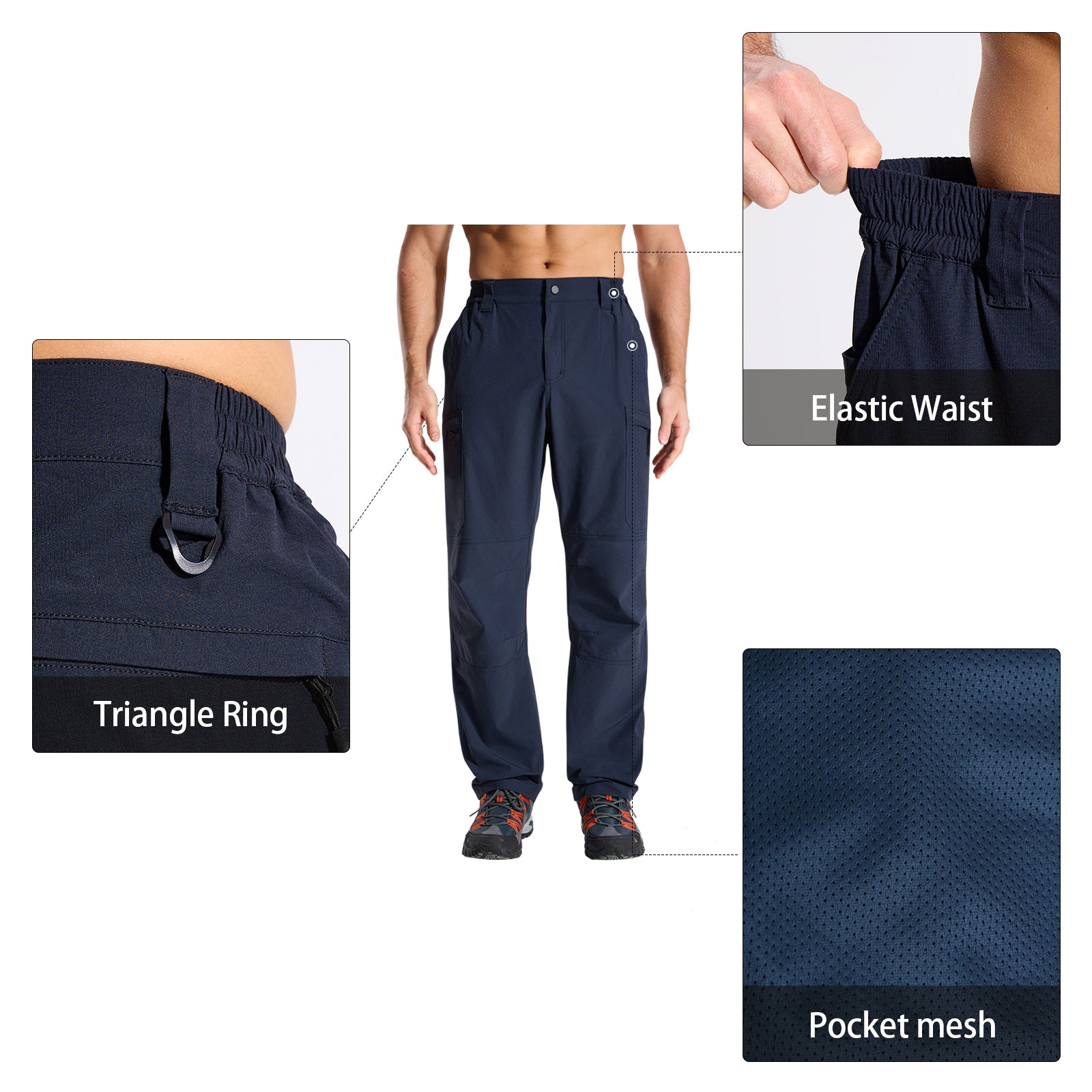 LOOGU Men's 7-Pocket Fishing Pant-Navy H80