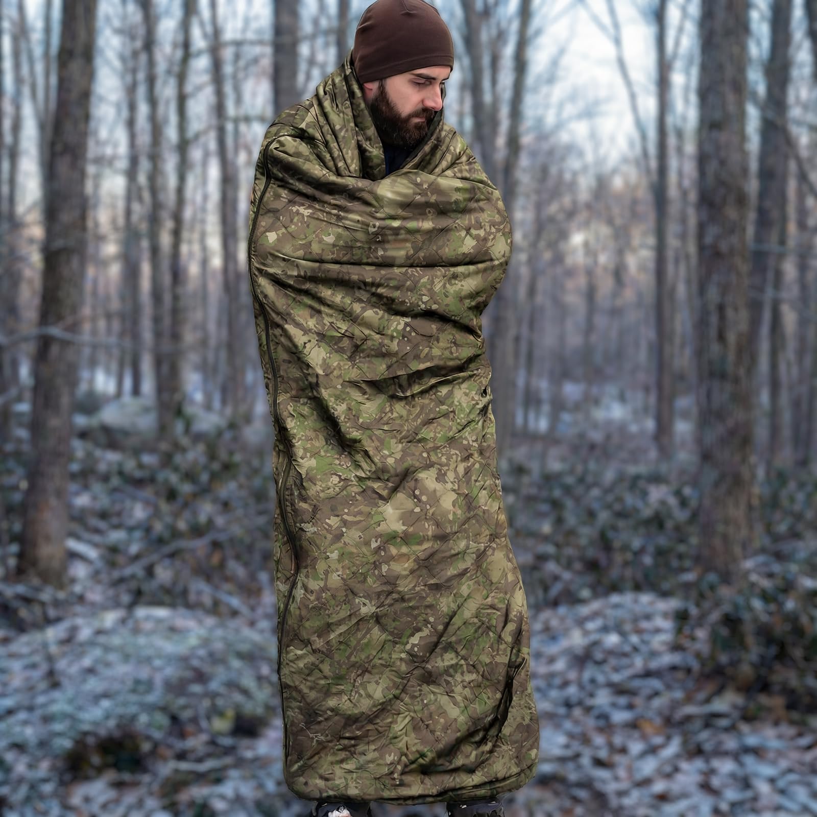 LOOGU Camo Blanket Zipper Insulated Sleeping Bag IP10