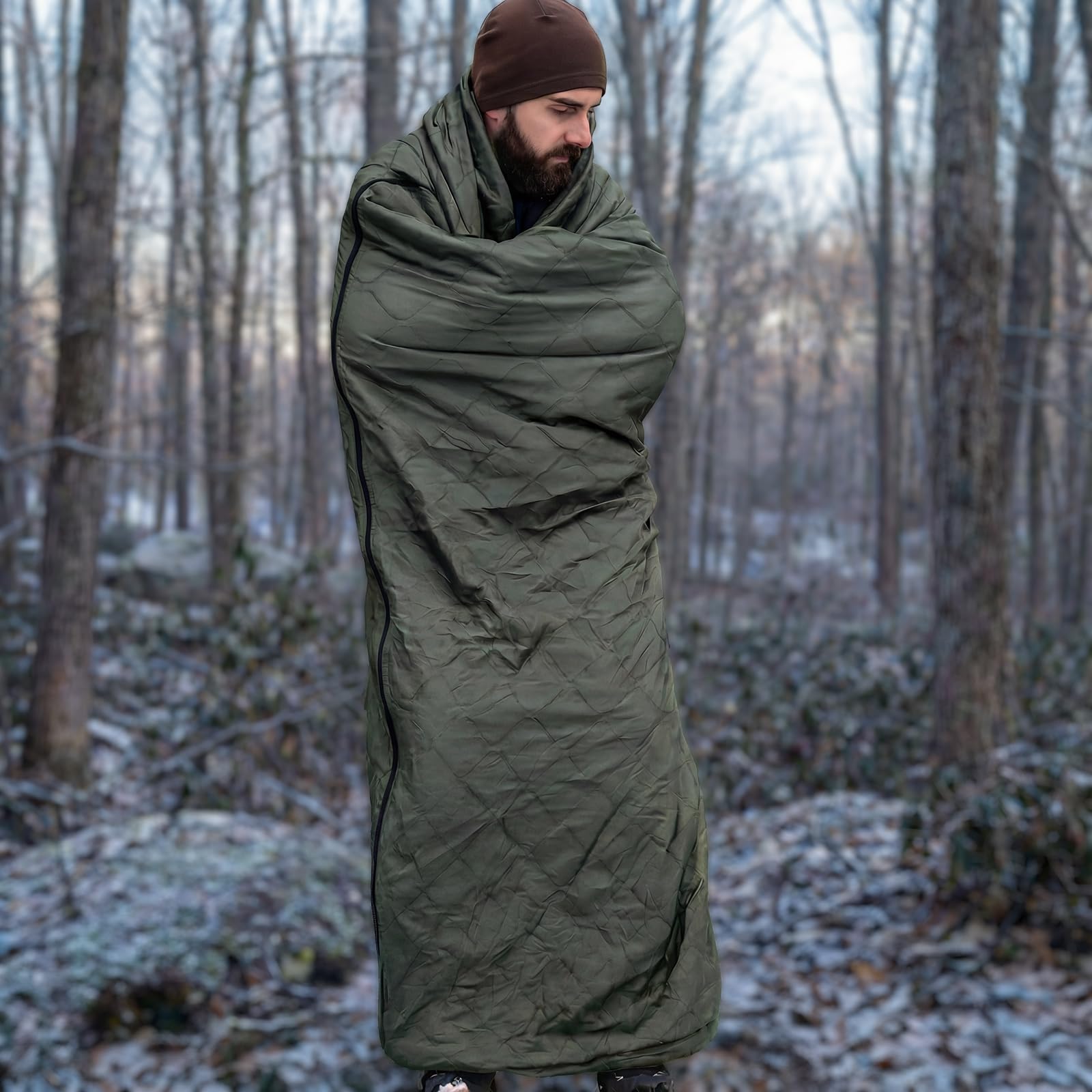 LOOGU Camo Blanket Zipper Insulated Sleeping Bag IP10