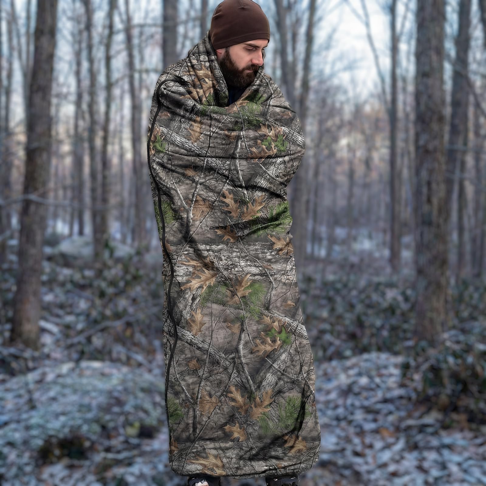 LOOGU Camo Blanket Zipper Insulated Sleeping Bag IP10