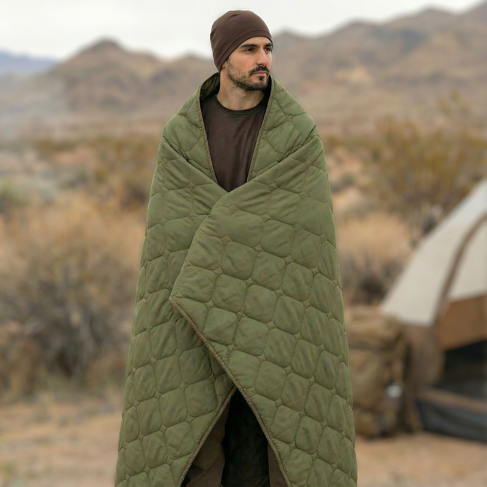 LOOGU – couverture camouflage Woobie imperméable, doublure de poncho pour le camping en plein air, la randonnée, la chasse, la survie, la randonnée, le pique-nique