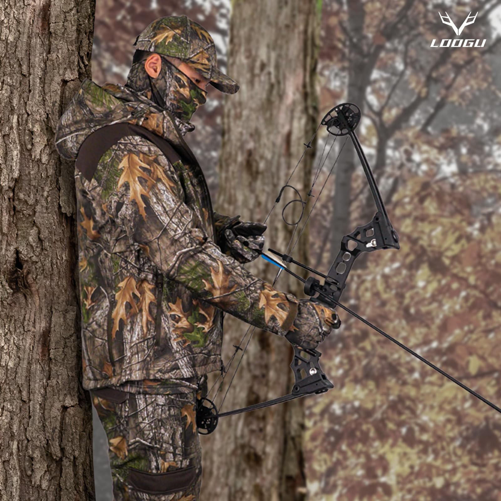 LOOGU Camo Hunting Fleece Insulation Pants 6 pocket Super Tree P20