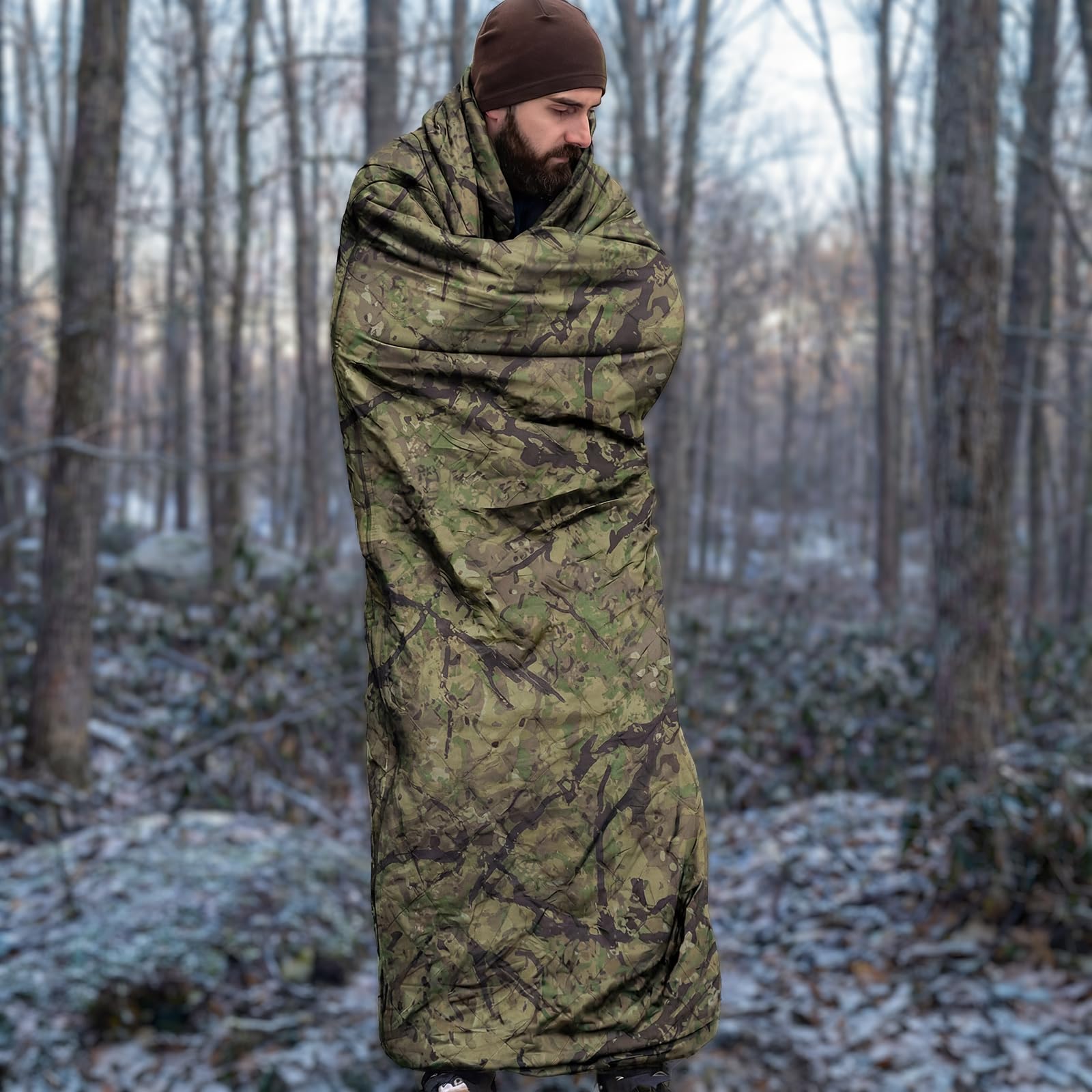 LOOGU Camo Blanket Zipper Insulated Sleeping Bag IP10