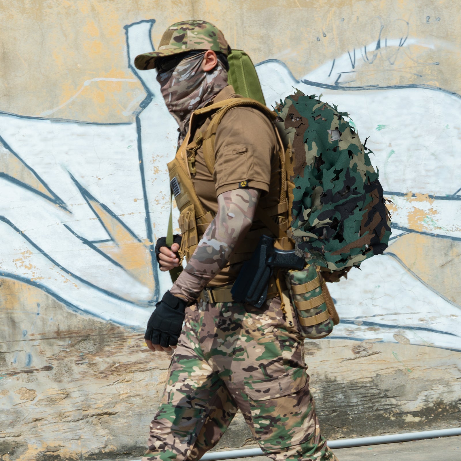 LOOGU Tactical Backpack Cover_Us 4 Color Woodland Oak Leaf