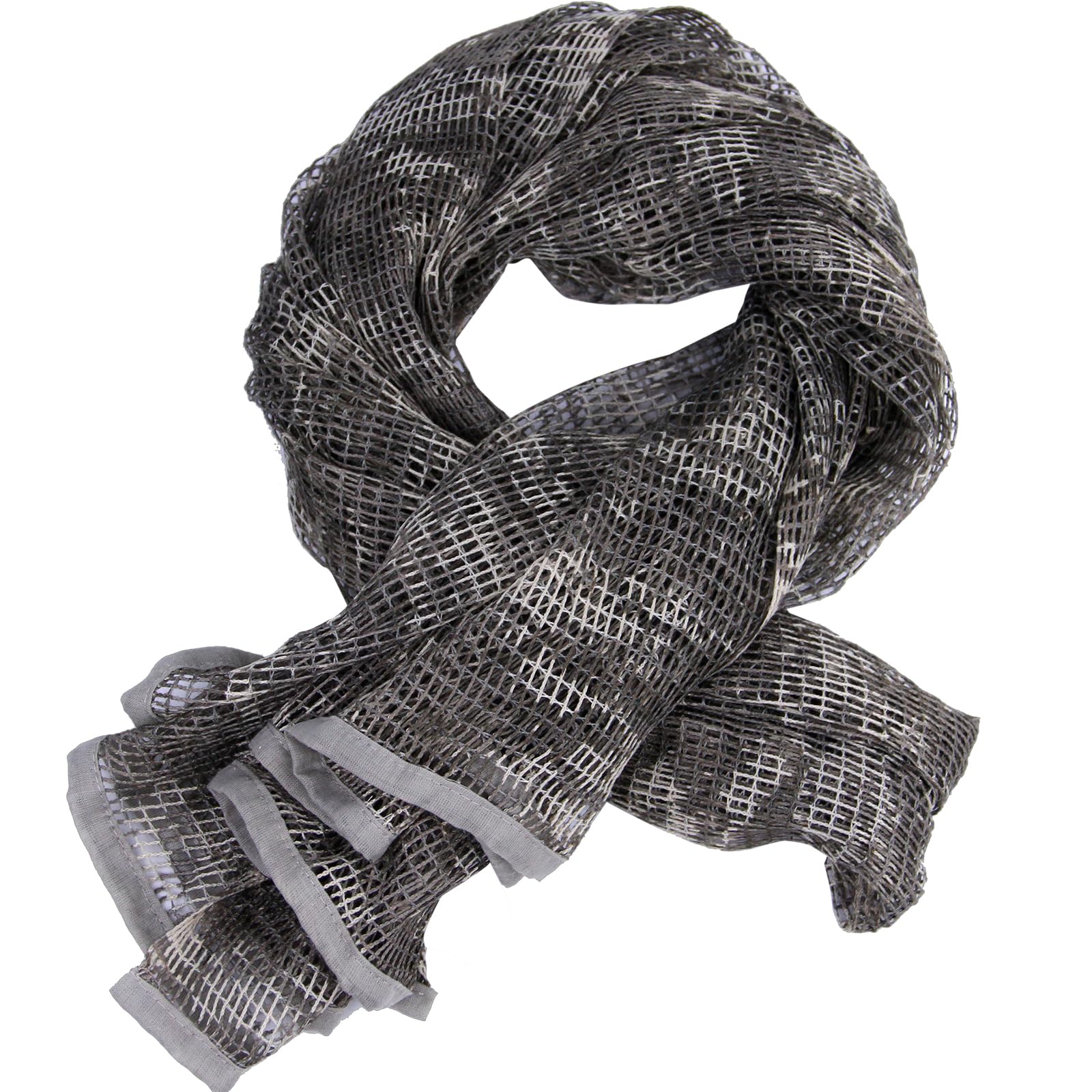 LOOGU Camouflage Netting, Tactical Mesh Net Camo Scarf with Double-sided Prints for Wargame,Sports & Other Outdoor Activities