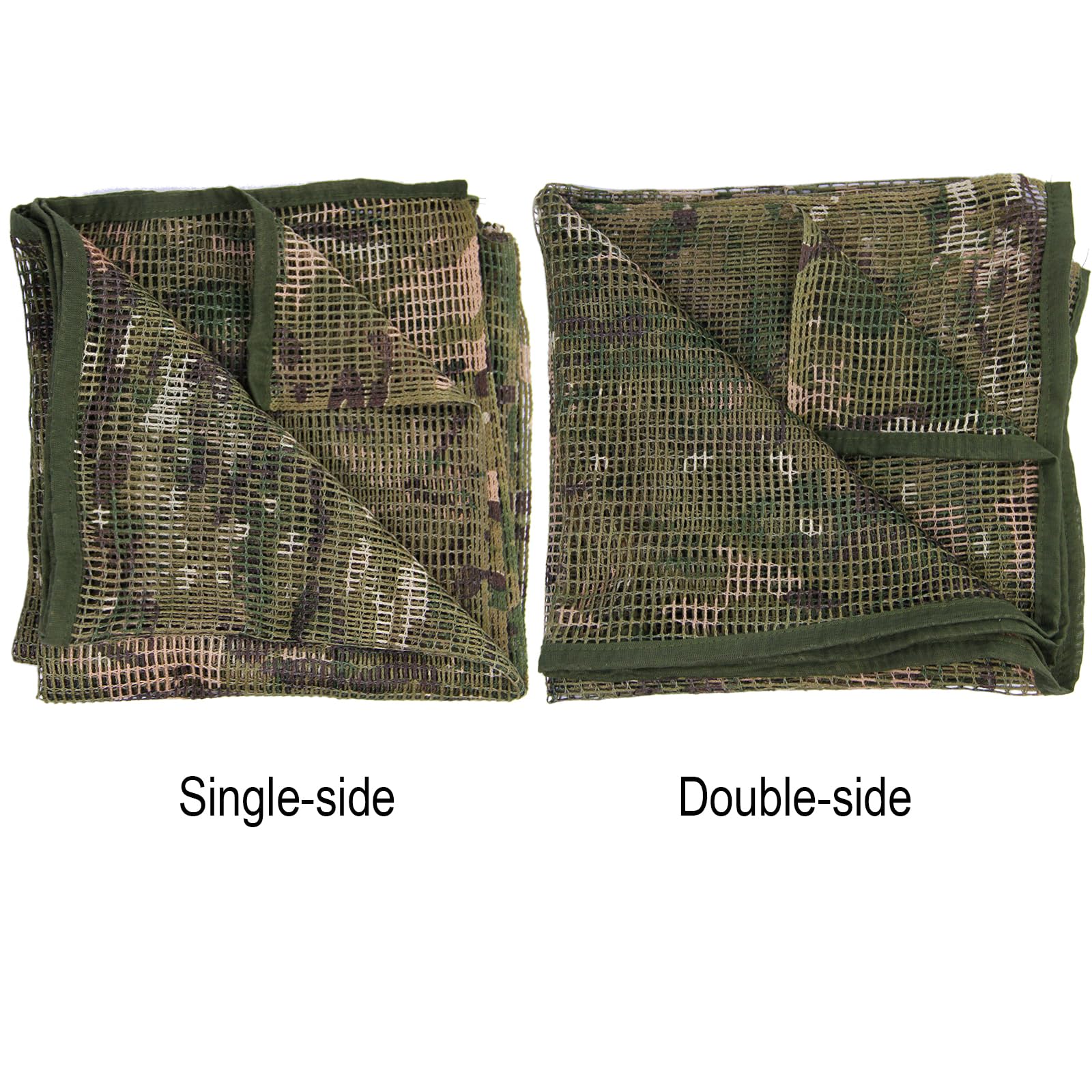 LOOGU Camouflage Netting, Tactical Mesh Net Camo Scarf with Double-sided Prints for Wargame,Sports & Other Outdoor Activities
